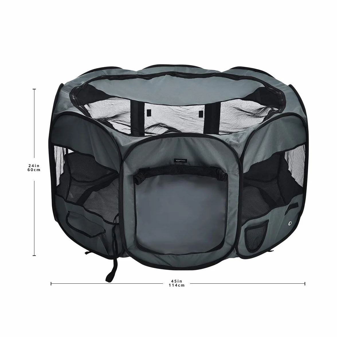 Amazon Basics Ottagonale Recinto portatile per animali domestici 114 cm Grigio