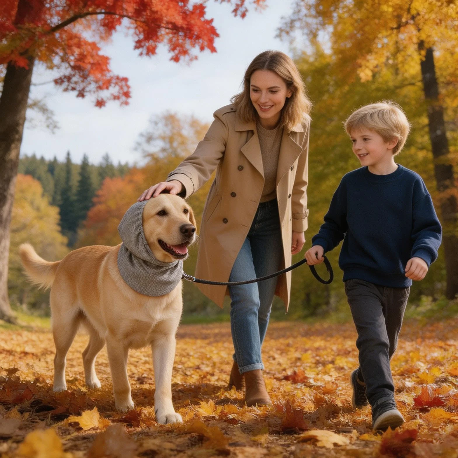 Copriorecchie Cane Rinfrescante, Snood Estivo Regolabile per Cani, Ideale per Spiaggia e Viaggi
