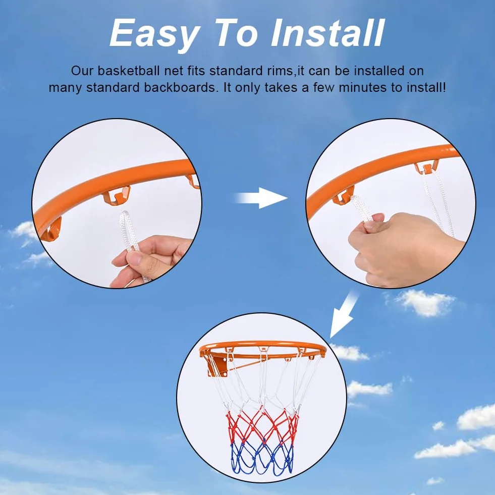 Flintronic Rete da Basket Professionale a 12 Anelli Resistente per Interni ed Esterni