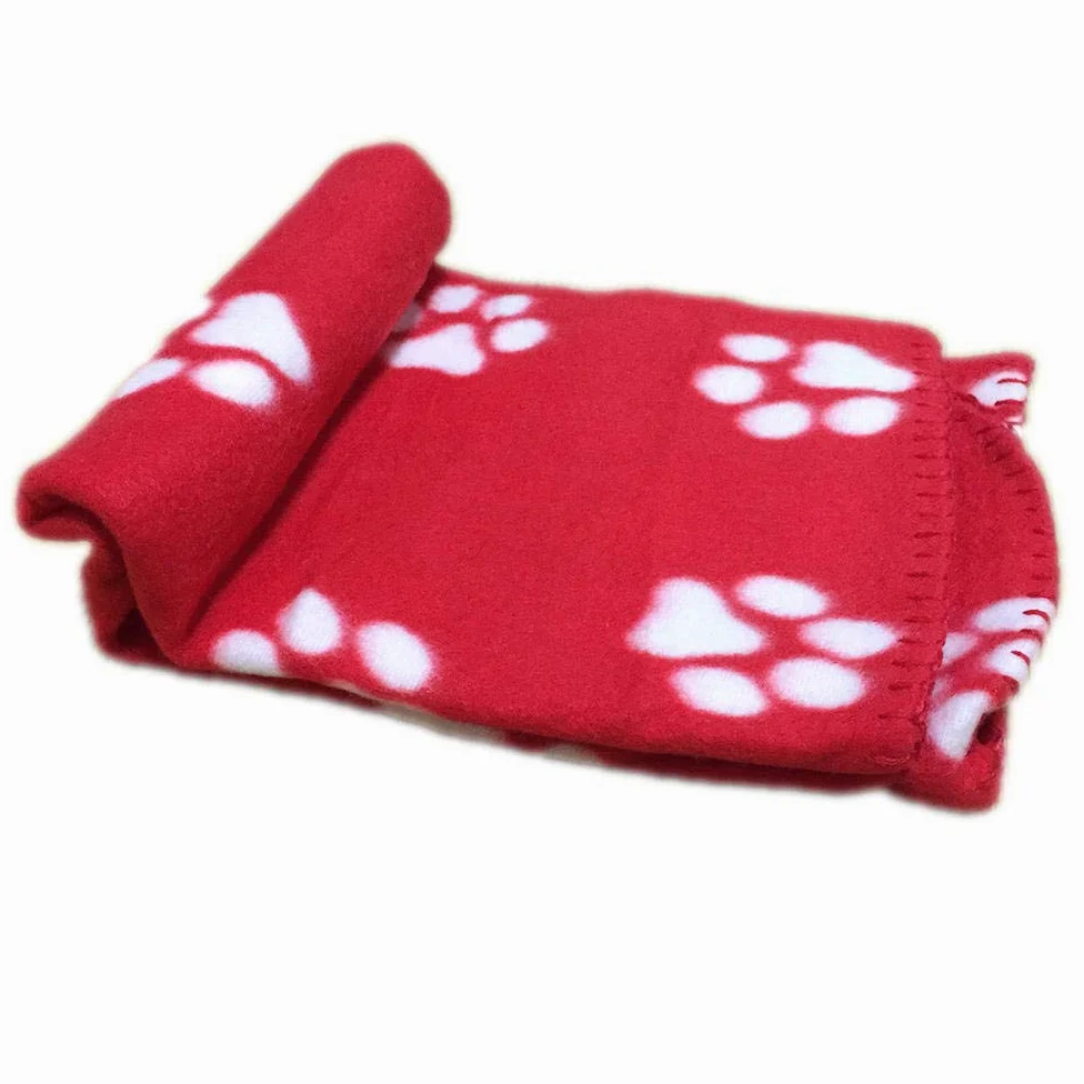 Coperta per Gatti 60X70cm Coperta per Animali Domestici Tappetino Rosso Morbido Caldo Pile Paw Print Design Pet Mat Letto Divano Pet Fodere per Cuscini Asciugamano 5Pz