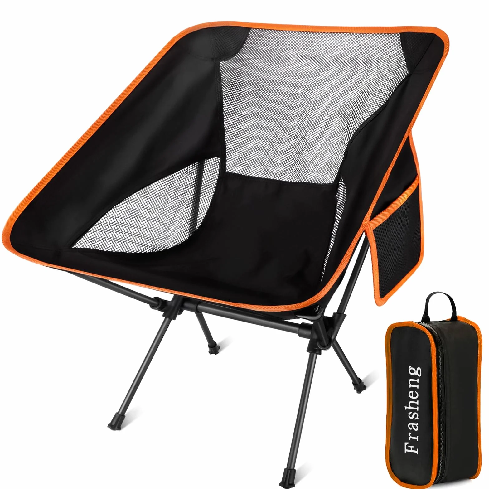 Frasheng Sedia da Campeggio Pieghevole Leggera, Portatile, con Borsa da Trasporto, Carico Massimo 120 kg, per Esterni, Picnic, Spiaggia, Giardino, Pesca