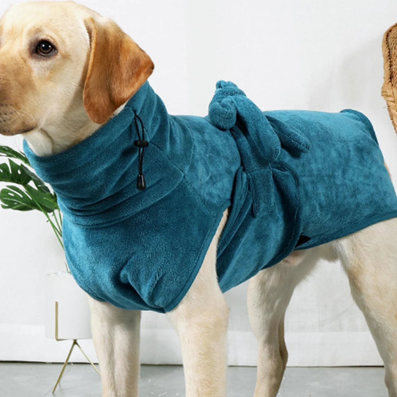 Accappatoio per cani ad asciugatura rapida in microfibra per mantenere cani e gatti caldi dopo l'uso del bagno