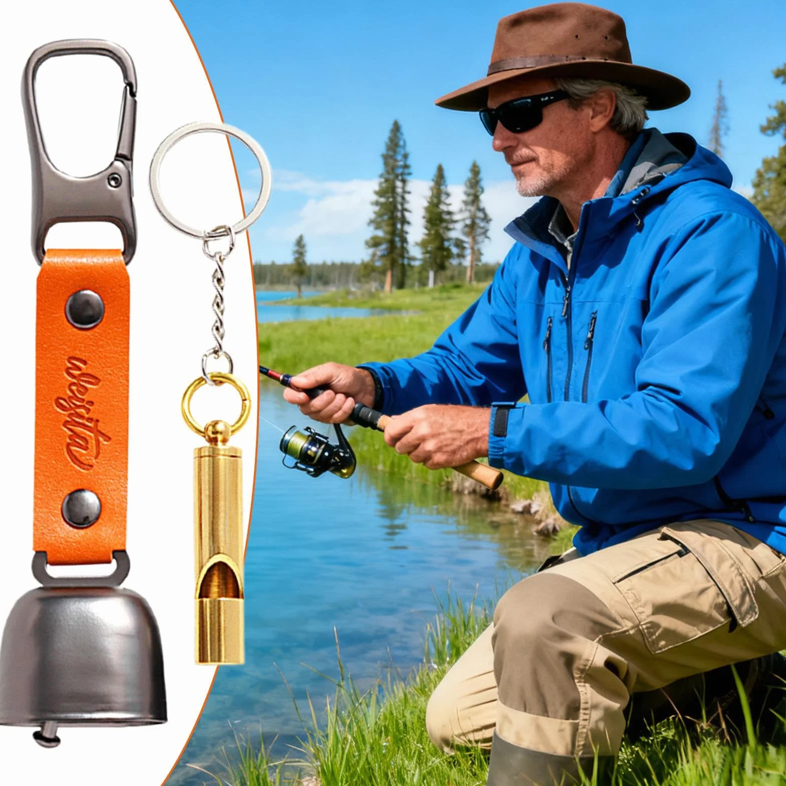 Bärenglocke Kuhglocke aus Eisen mit magnetischem Schalldämpfer Vintage für Camping Wandern Outdoor