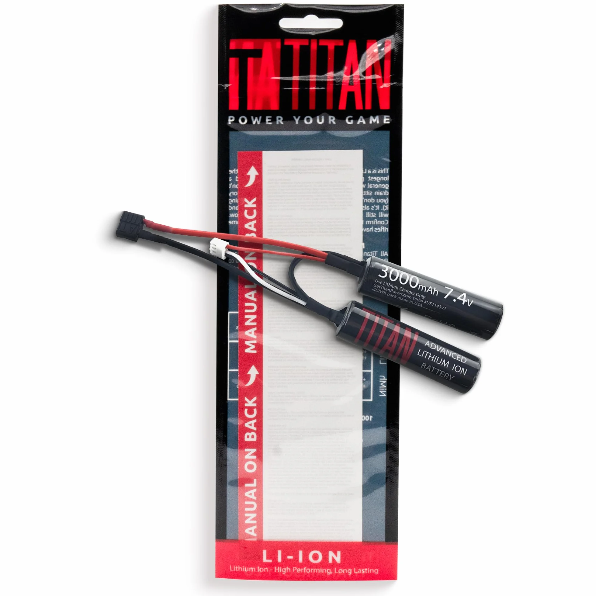 TITAN - Presa Nunchuck a T, 3000 mAh, 7,4 V