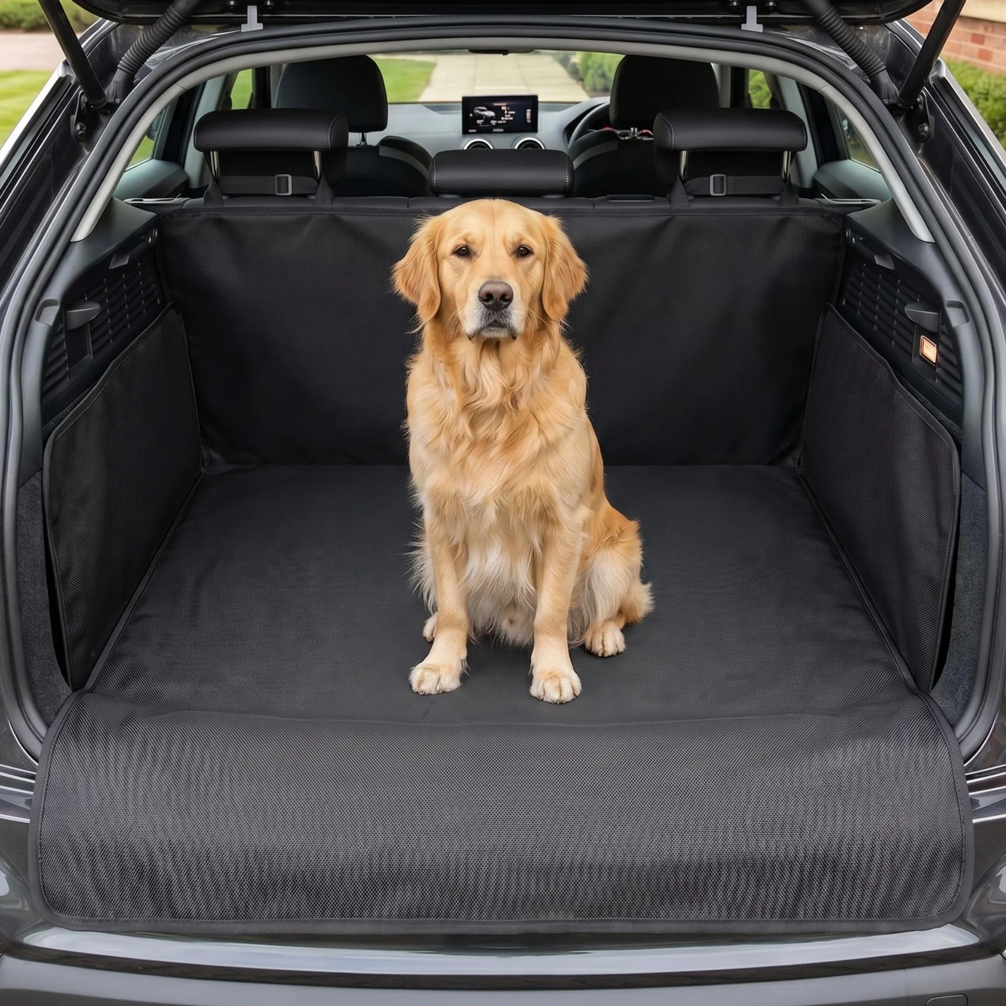 bonVIVO Coprisedile Auto per Cani - Telo Impermeabile Antiscivolo per Sedili Auto e Bagagliaio SUV - Copertura Universale Protezione Interni Macchina - Accessori Viaggio per Animali Domestici