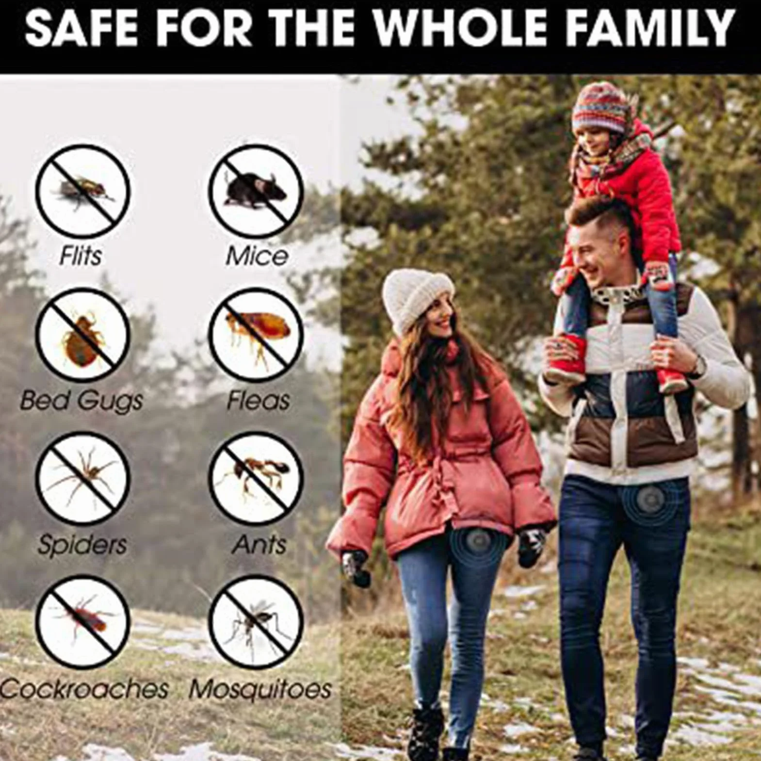 Generico Scaccia Zecche Ad Ultrasuoni,Repellente per Pulci E Zecche Ad Ultrasuoni Senza Pulci | Repellenti Portatili per Topi Ad Ultrasuoni per attività Indoor E Outdoor, Campeggio, Alpinismo,