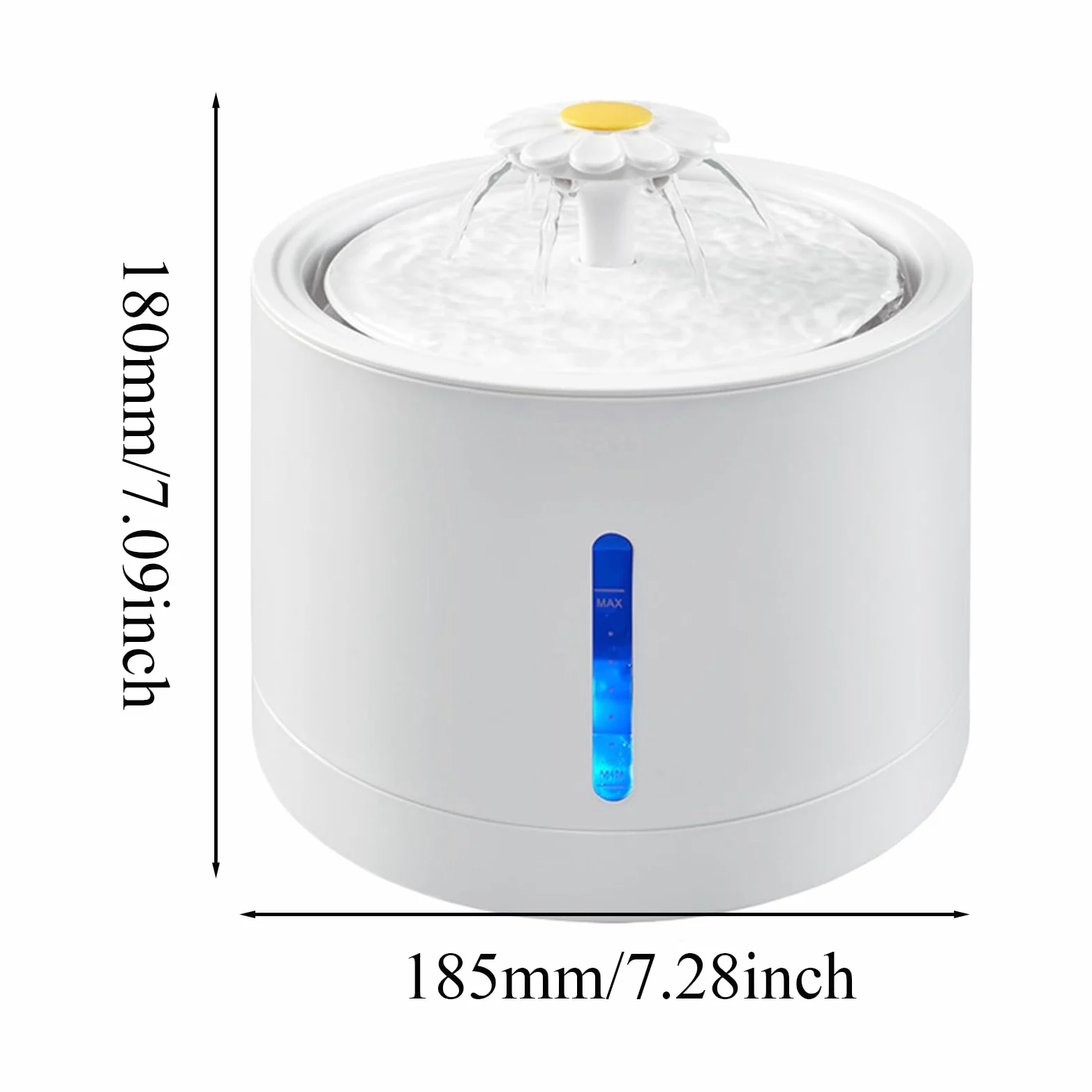 per gatti con dispenser d'acqua, ricaricabile, con automatica | 2 litri per abbeveratoio per gatti, ciotola per cani, gattini, fontana automatica per gatti e