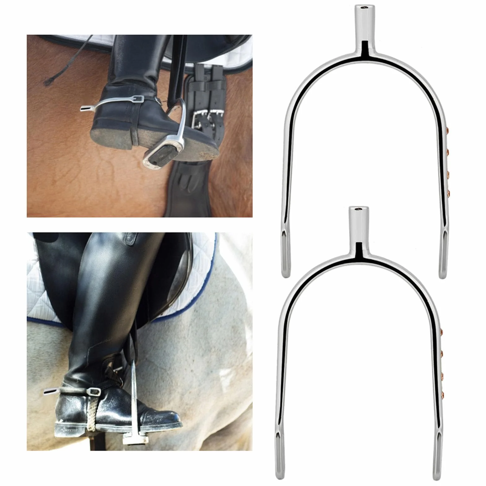 Speroni da Equitazione in Lega di Zinco, Placcati Argento, Design Sottile per Roping Inglese, Stile Femminile