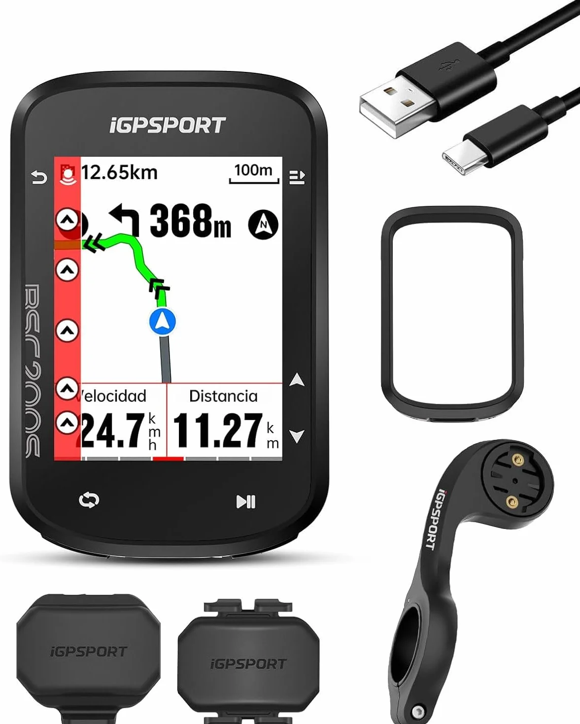 iGPSPORT BSC200S GPS Ciclocomputer Navigazione Percorso Colori Schermo Computer Funzione Guida Continua Rilevamento Movimento Navigazione One-Touch Compatibile Radar Fanale Posteriore