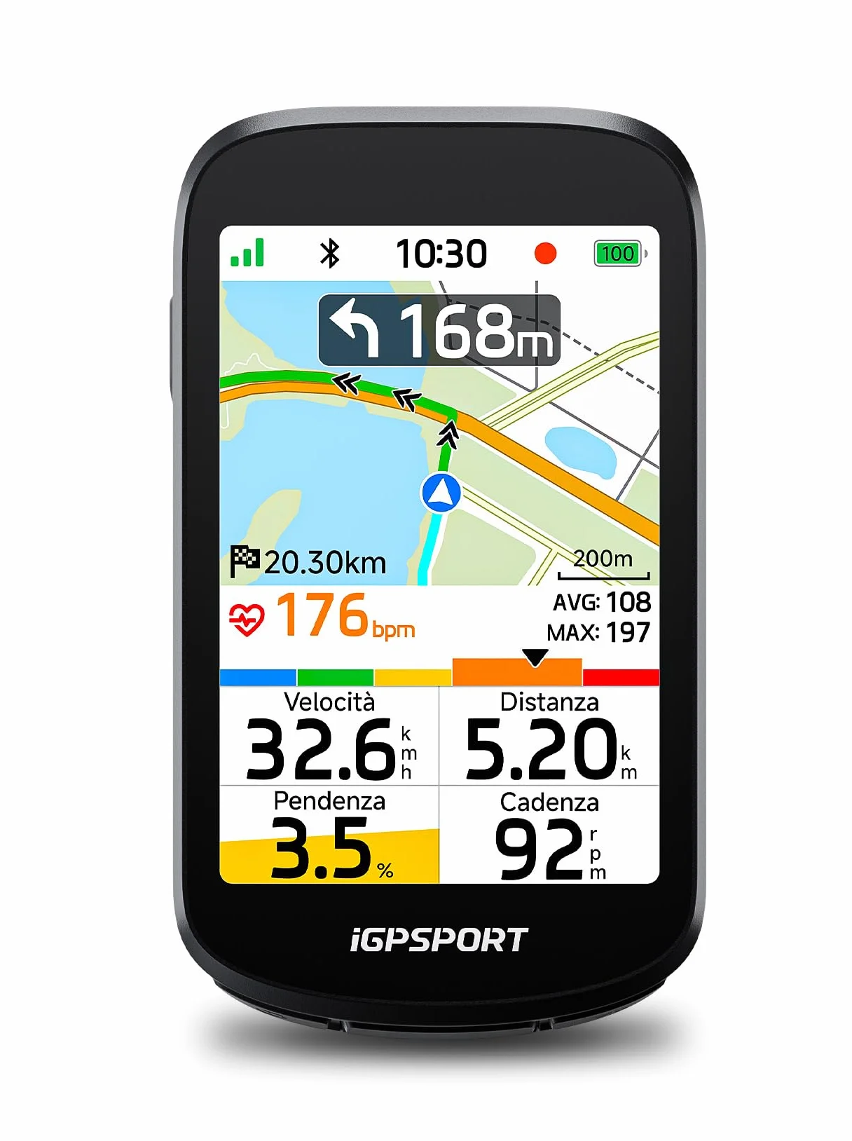 iGPSPORT BSC500 Ciclocomputer GPS per Bici, Schermo Touch da 3,3", Navigazione Vocale, Campanello Elettronico e Funzioni di Allenamento
