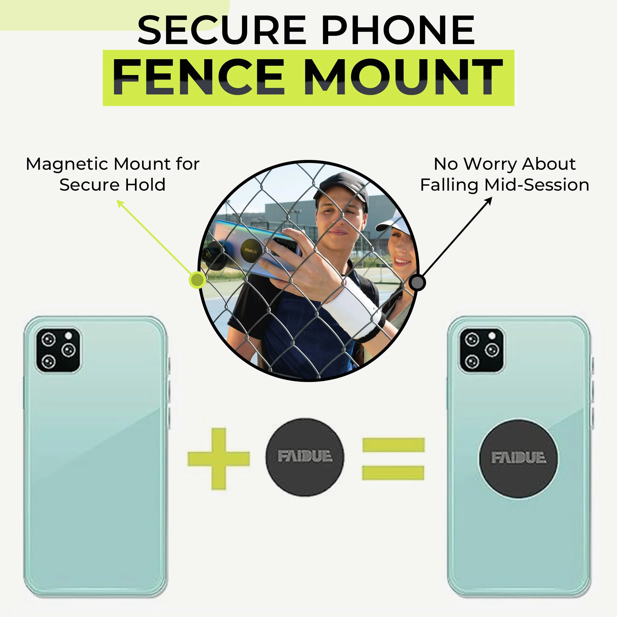 Magnetic Smartphone Mount for Tennis Court - Record Matches & Training