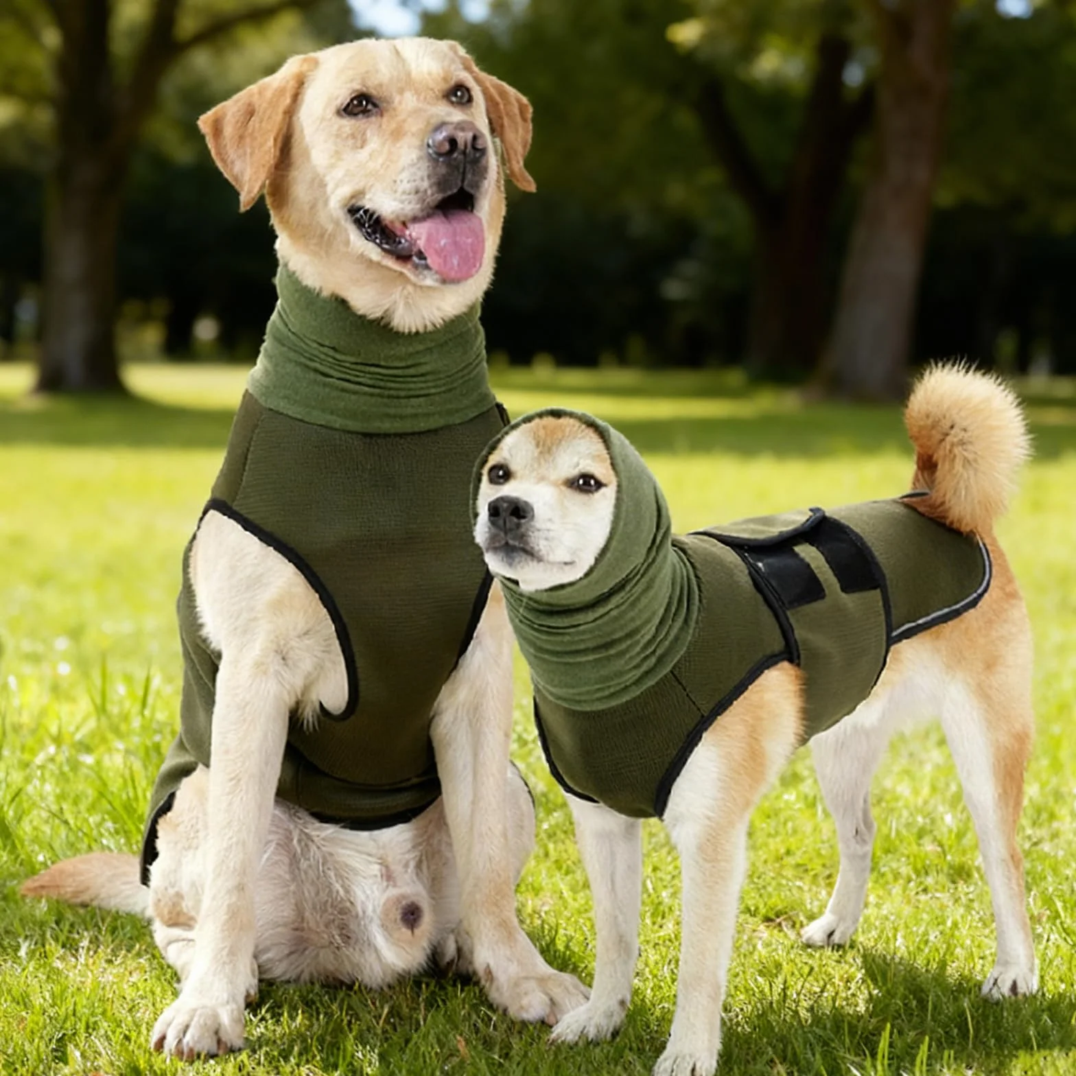 Cappotto Anti Ansia Cane Calmante Giacca Antistress Regolabile con Cappuccio