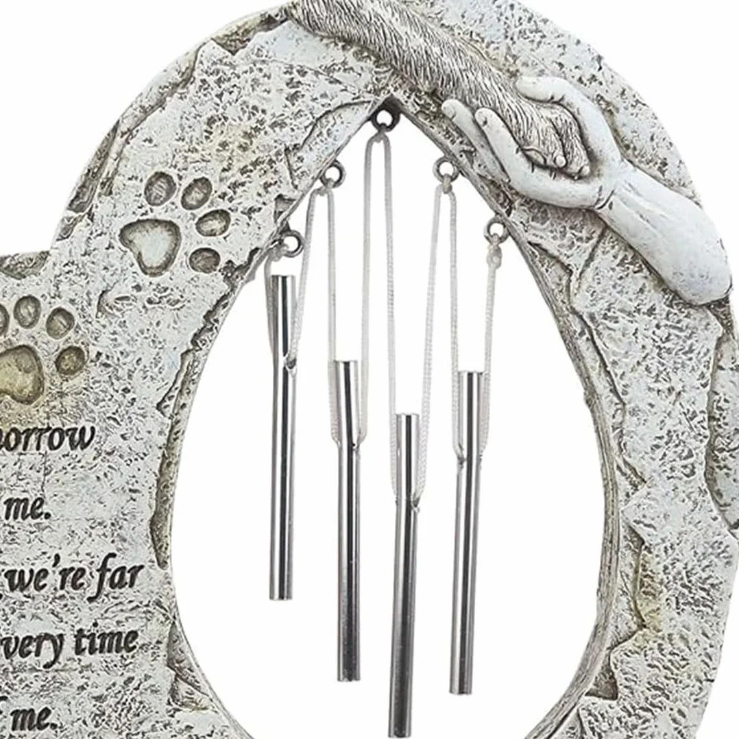 JHB Pietre commemorative personalizzate per cani da compagnia con campane a vento Pietre da giardino per cani Marcatori di tombe Simpatia Regali commemorativi per cani Lapide per gatti Lapide per cani
