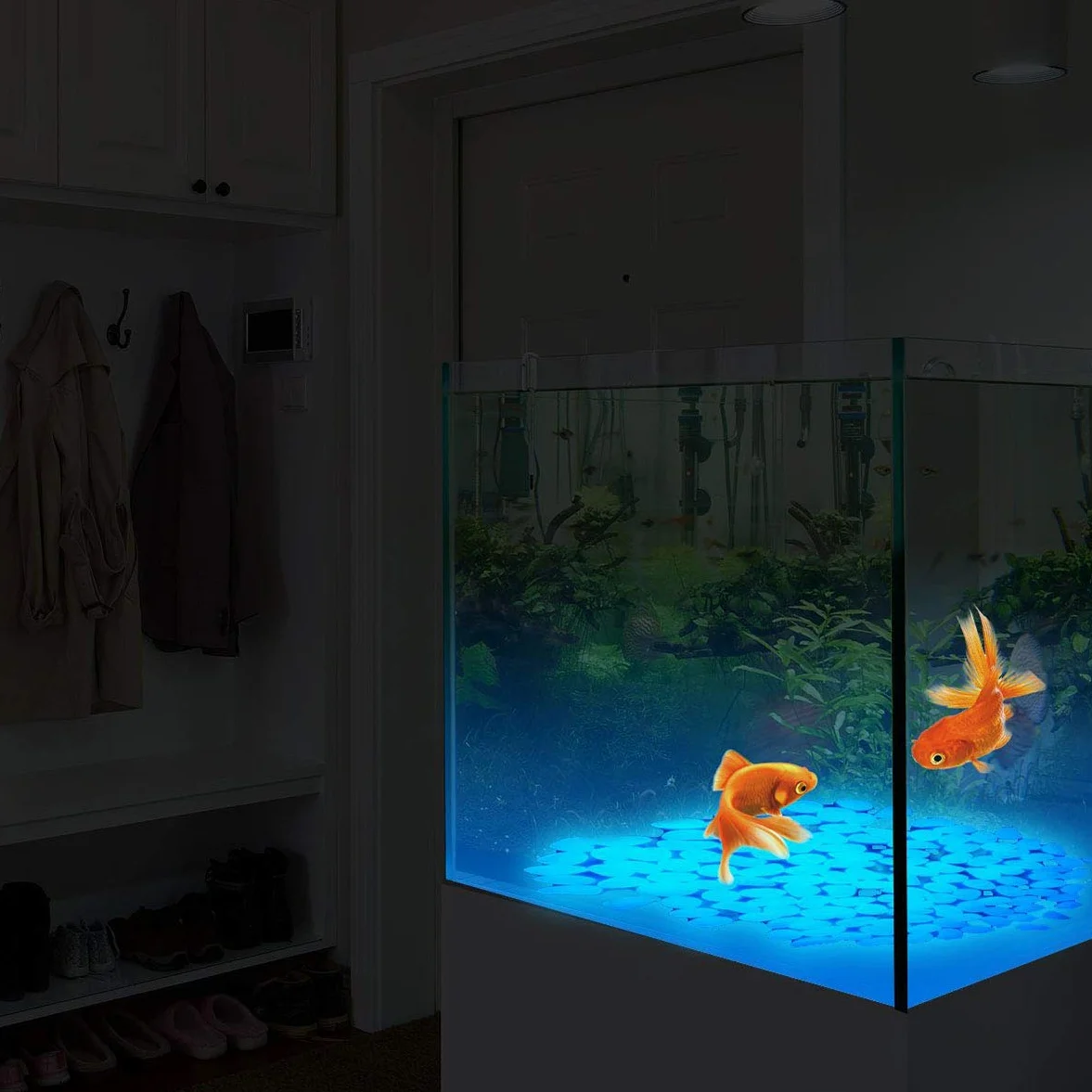 Pietre Luminosi, Ciottoli Luminosi per Passerelle, Decorazione per Esterni, Acquario Serbatoio di Pesce (200 Pezzi)