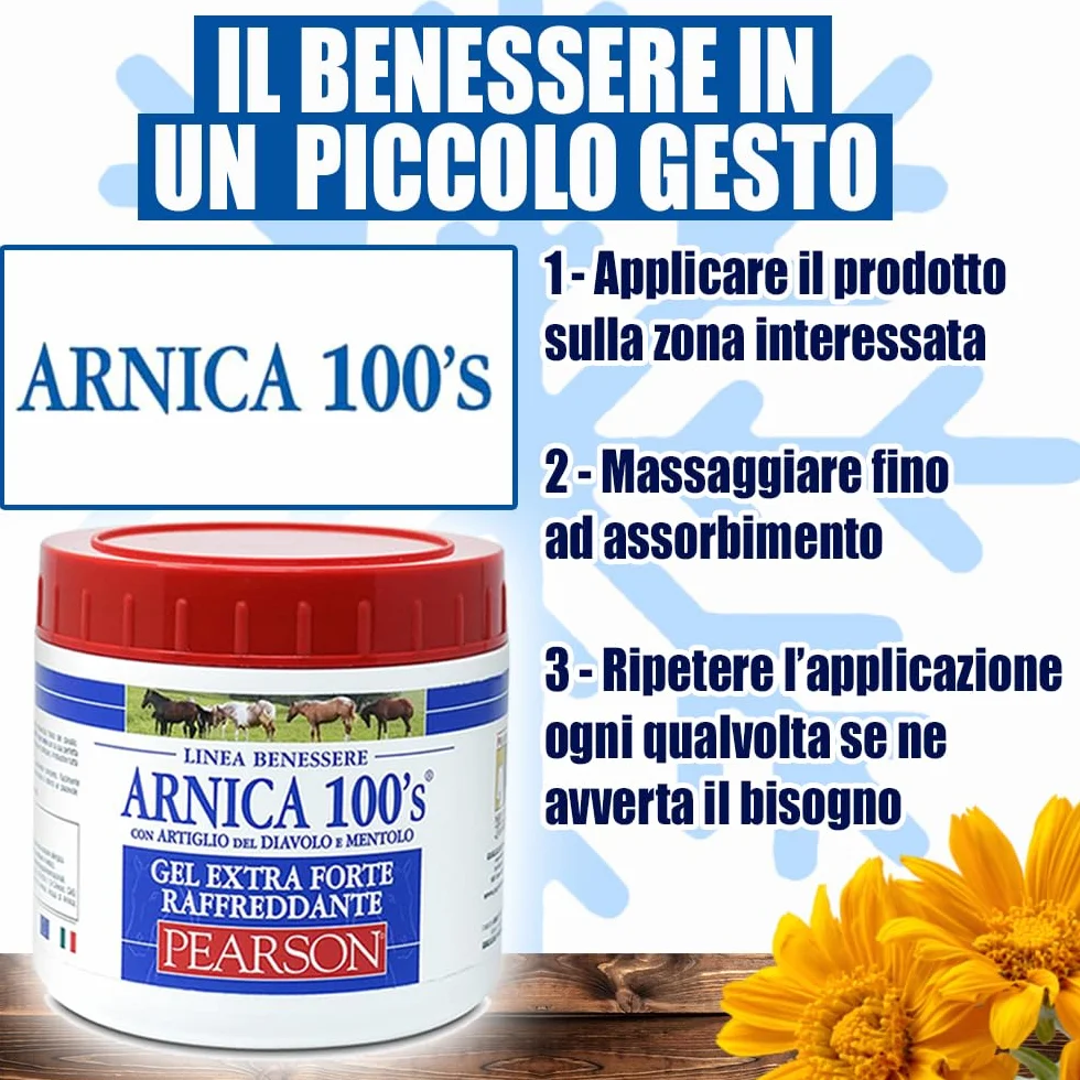 Arnica Gel Extraforte Raffreddante Pearson 500 ml per Cavalli con Artiglio del Diavolo e Mentolo