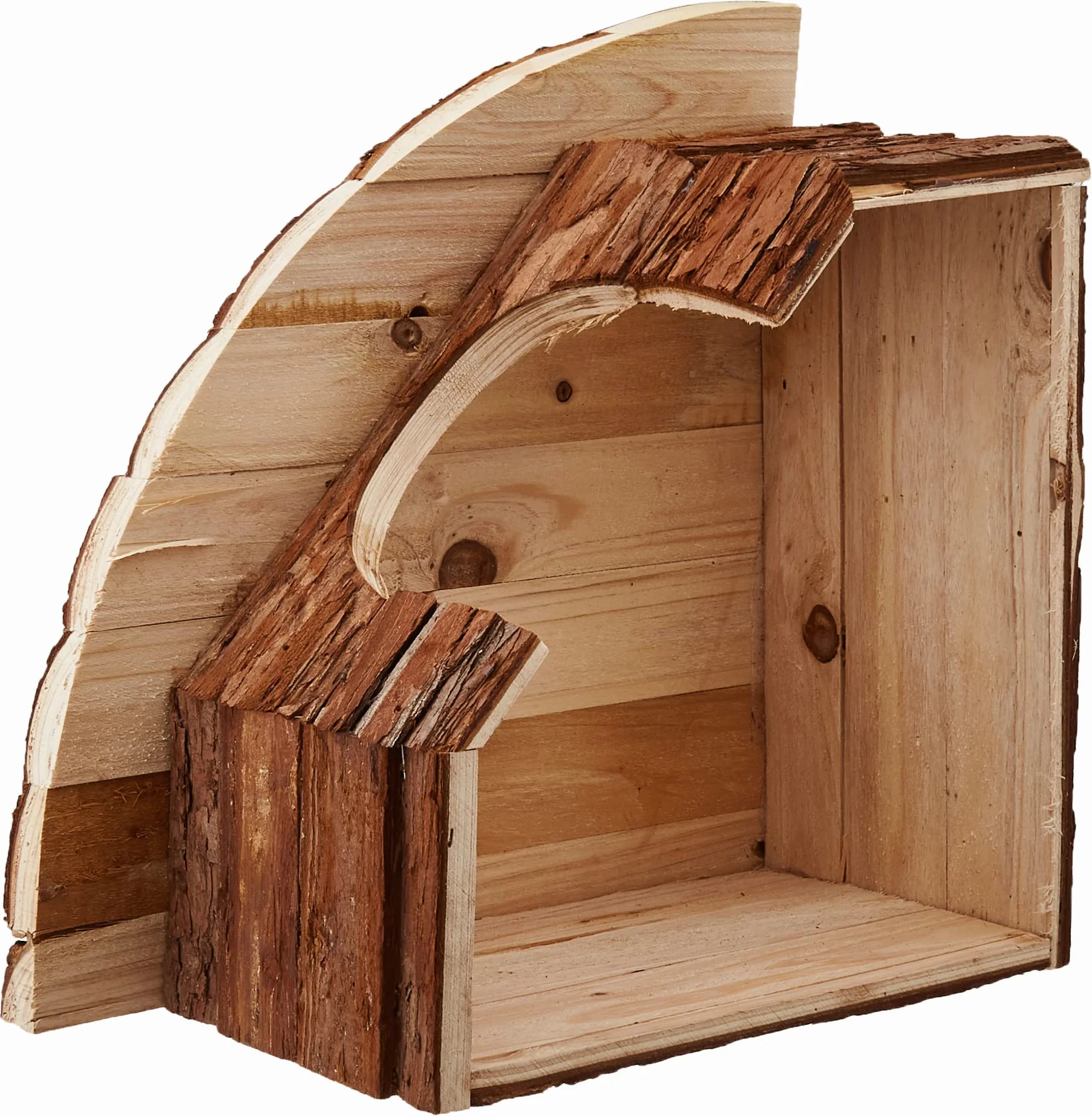 Croci Wood Corner House - Casetta per Roditori e Porcellini D'India, Rifugio in legno ad angolo,Accessori per criceti e topi, 42X15X30 CM