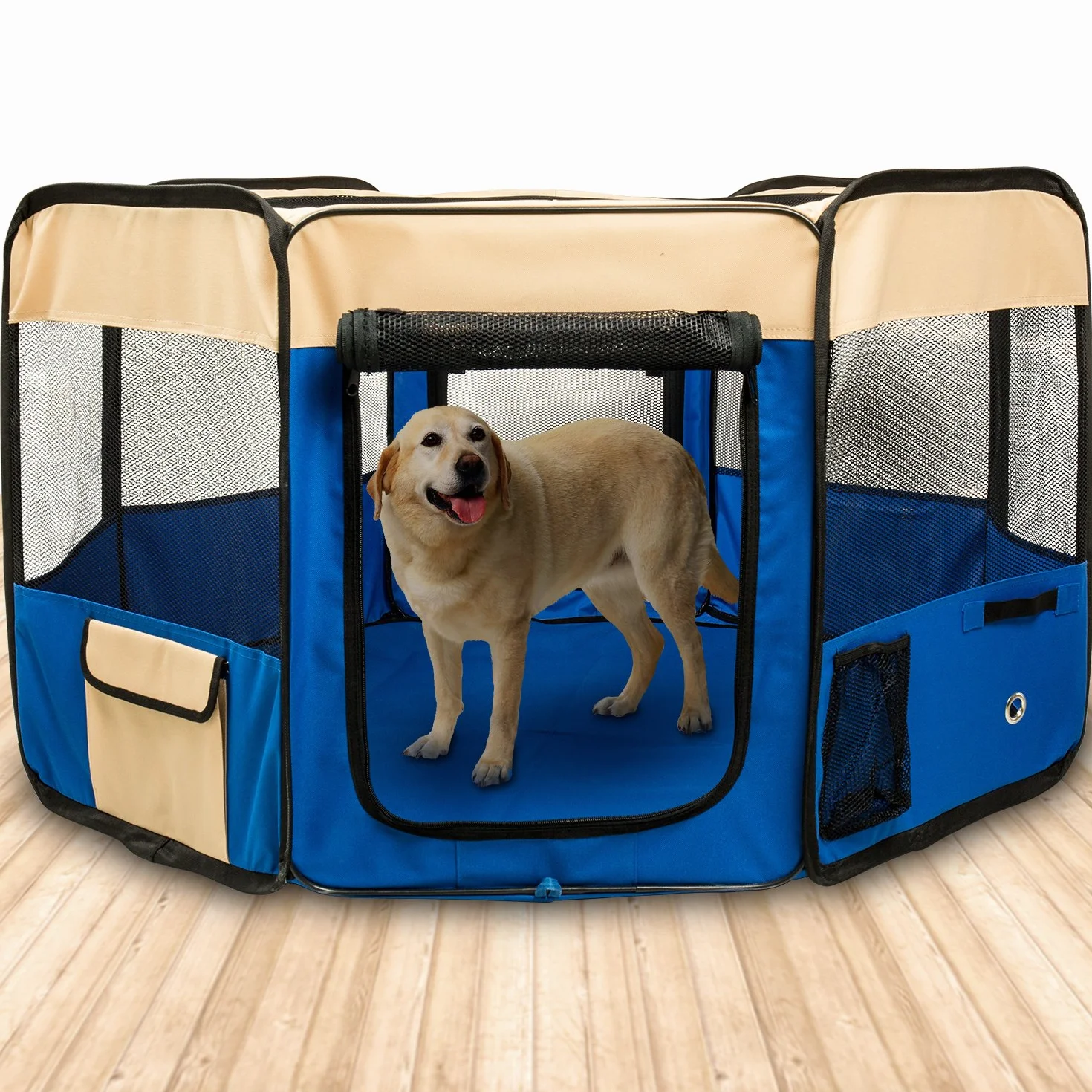 Recinto per Cani da Interno,Sovradimensionato Kennel Cane Grande,Fondo e Top Rimovibili,Usare all'Interno e all'Esterno,con Borsa di Trasporto
