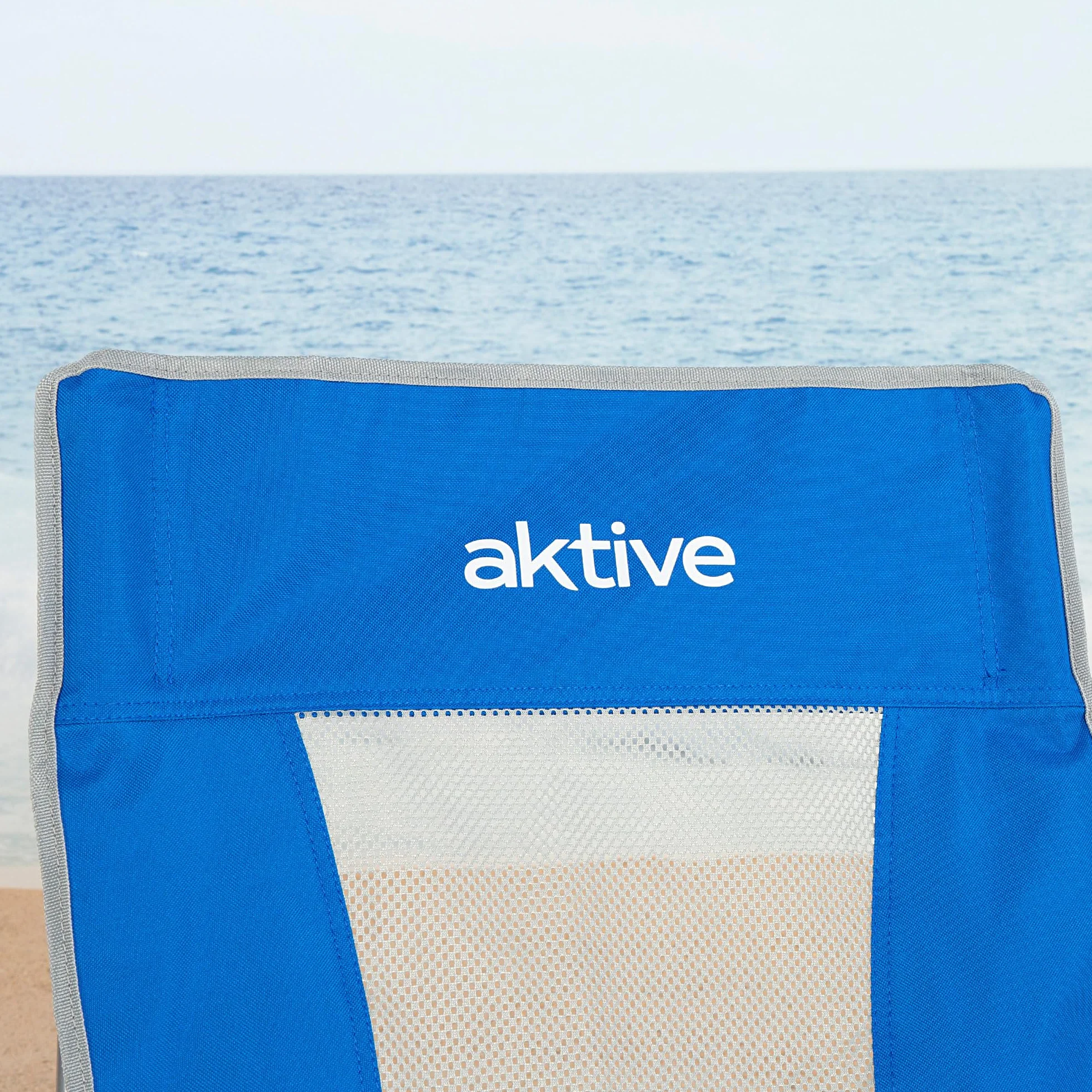 AKTIVE Sedia da spiaggia pieghevole in poliestere e acciaio Blu 50x51x67 cm 110 kg