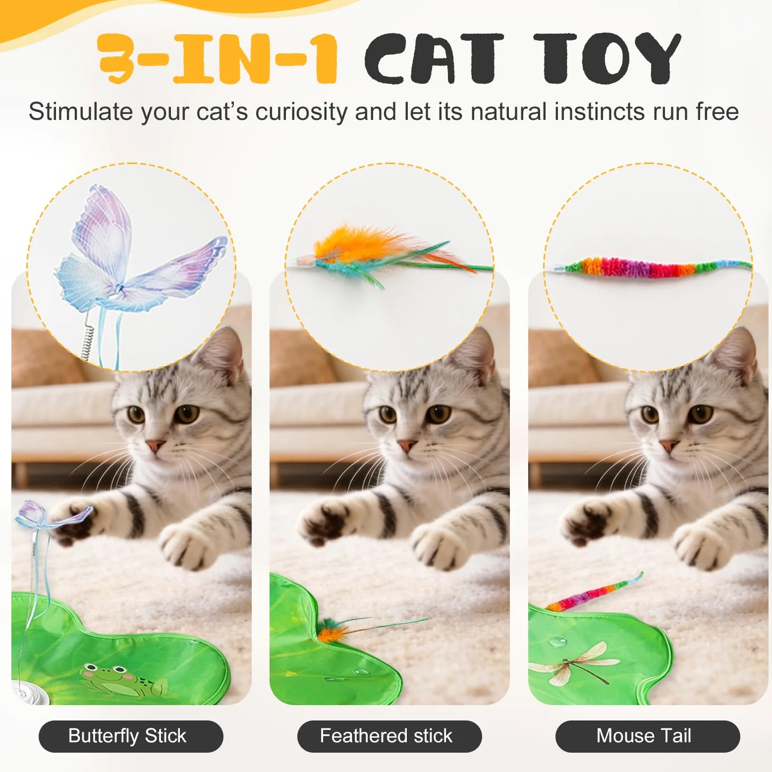 TWSOUL Giocattolo elettrico per gatti da interni, gioco interattivo con molla automatica, suoni degli uccelli e ricarica USB, giocattolo per gatti e gattini, verde