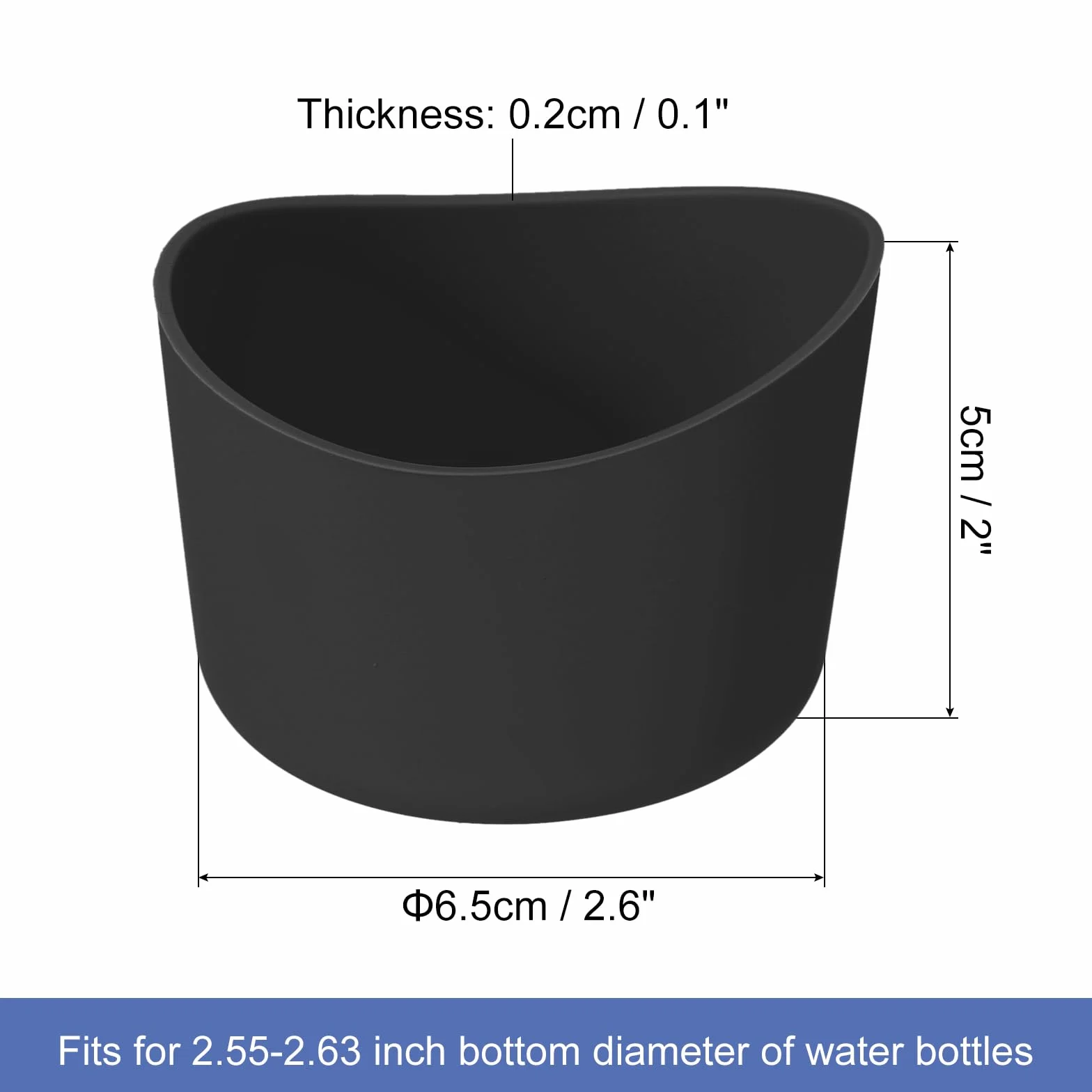 QUARKZMAN Copertura Silicone Protettiva Bottiglia d'Acqua 6.5cm 12-24 Oz Nero