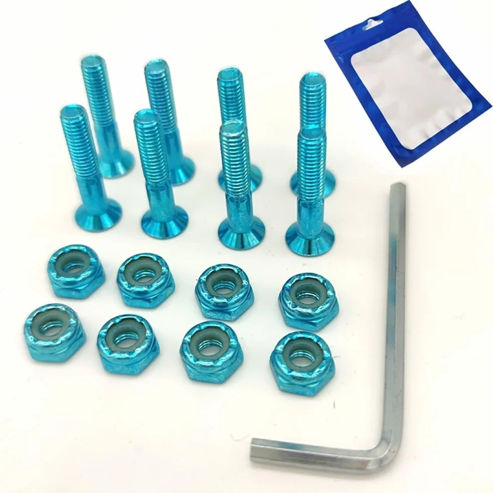 Skateboard Hardware Set 8pcs Carbon Steel Viti Dadi Chiave Viola