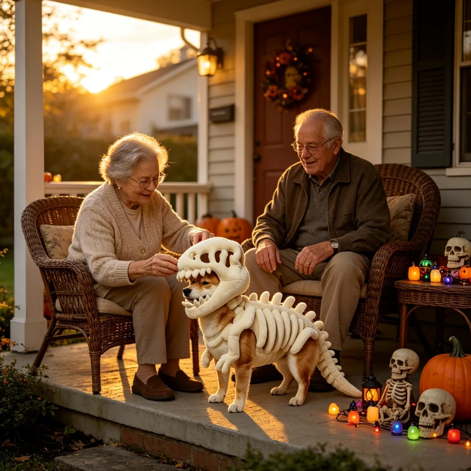 Costume da scheletro da dinosauro per animali domestici | Costume per cani con osso di dinosauro per Halloween, per casa, appartamento, spettacoli teatrali, feste a tema, fotografie
