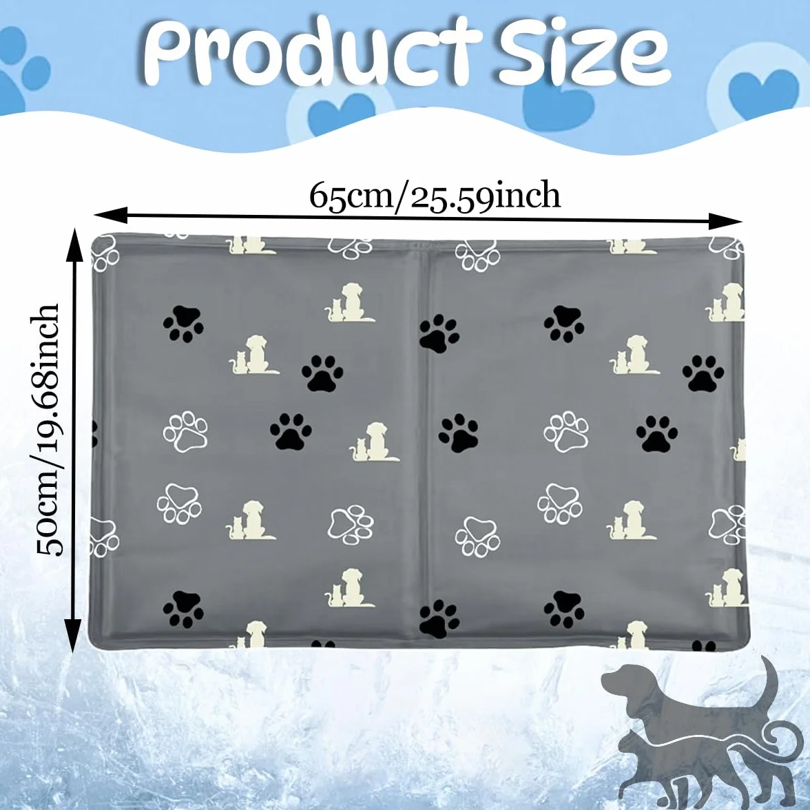 Tappetino Refrigerante Cane 65x50cm Gel Non Tossico Lavabile Antigraffio per Cani Piccola Media Grande Taglia Estate Interni Esterni