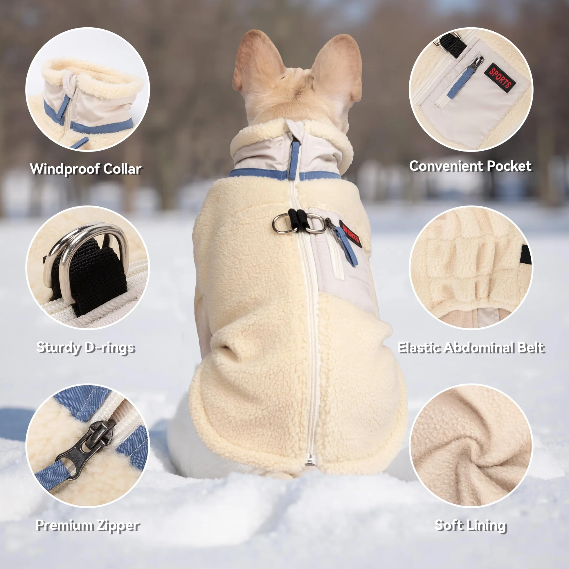 FEimaX Cappotto Invernale Giacca in Pile Caldo per Cani Piccola e Media Taglia