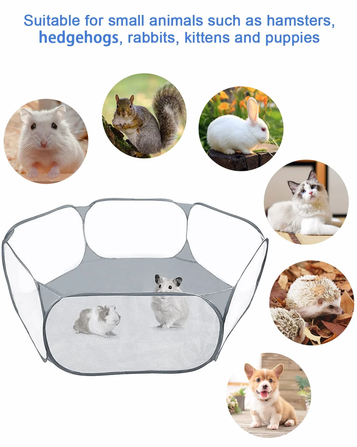 MAIKEHIGH Box per Piccoli animali, Recinto di esercizio della tenda della gabbia per animali domestici per Criceti, Porcellini D'India, Ricci, Conigli, Pieghevole e portatile