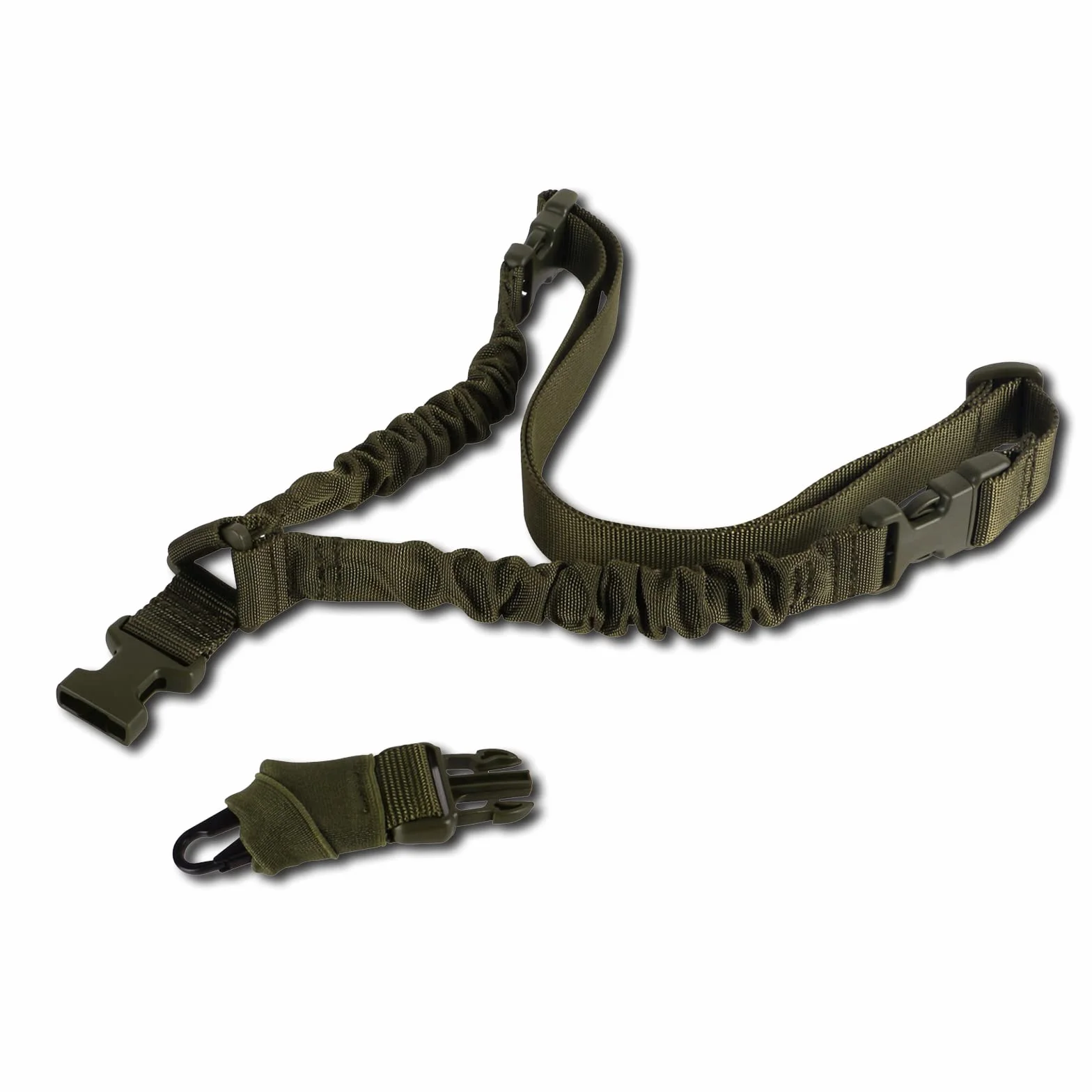 Tactical Single Point Sling Regolazione Rapida della Lunghezza della Cinghia in Nylon Webbing Multi-Uso Durevole con Gancio in Metallo per Sport all'aperto