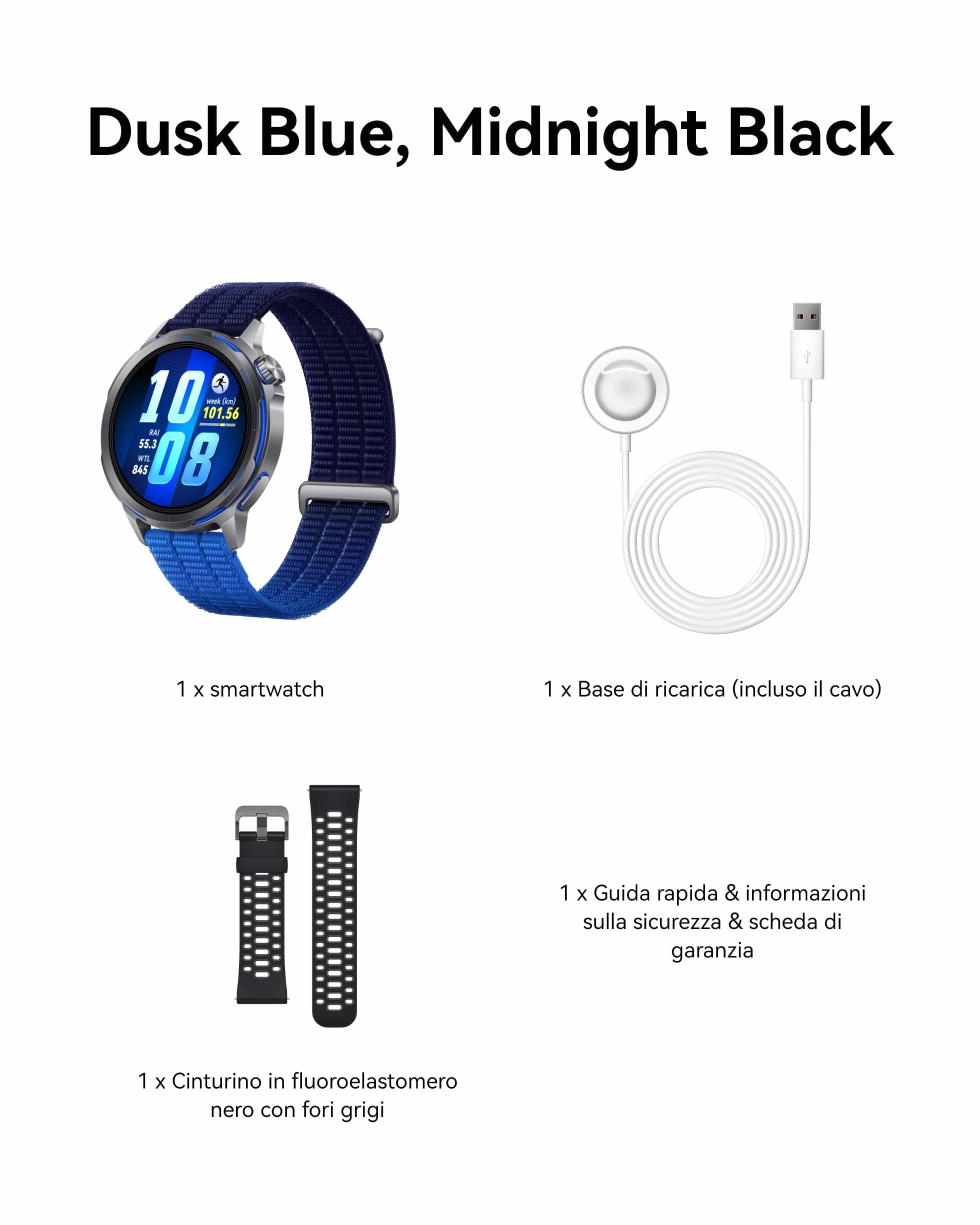 HUAWEI WATCH GT Runner 2 Smartwatch per Uomo, fino a 14 Giorni, Modalità Maratona, Monitoraggio della Salute, HRV, ECG, SpO2, Monitoraggio del Sonno, GPS, Pagamenti NFC, iOS e Android, Blu