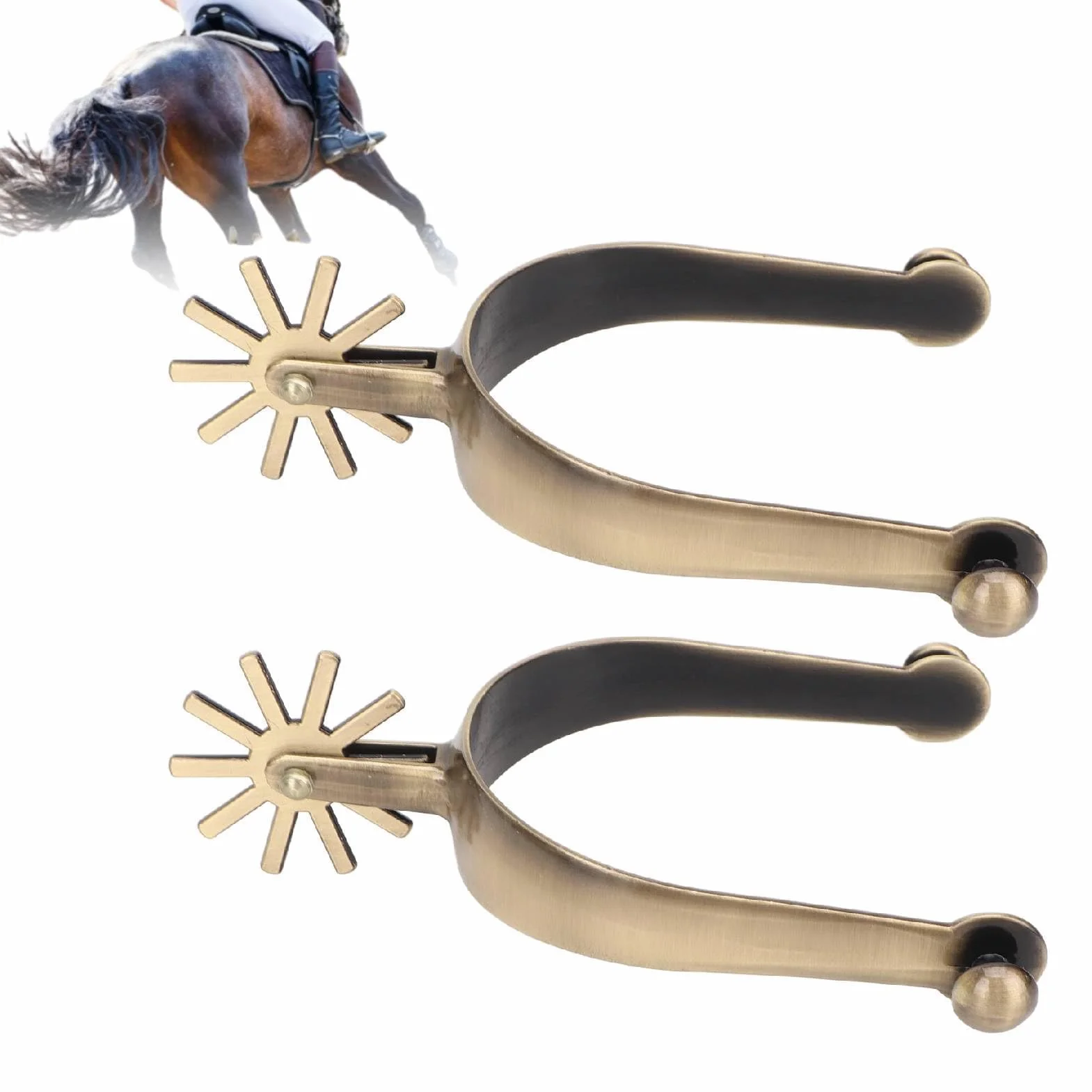 2 Pezzi Speroni Da Equitazione, Sperone Occidentale Speroni per Cavallo Speroni in Lega Di Zinco Sperone per Cavallo da Passeggio per Equitazione