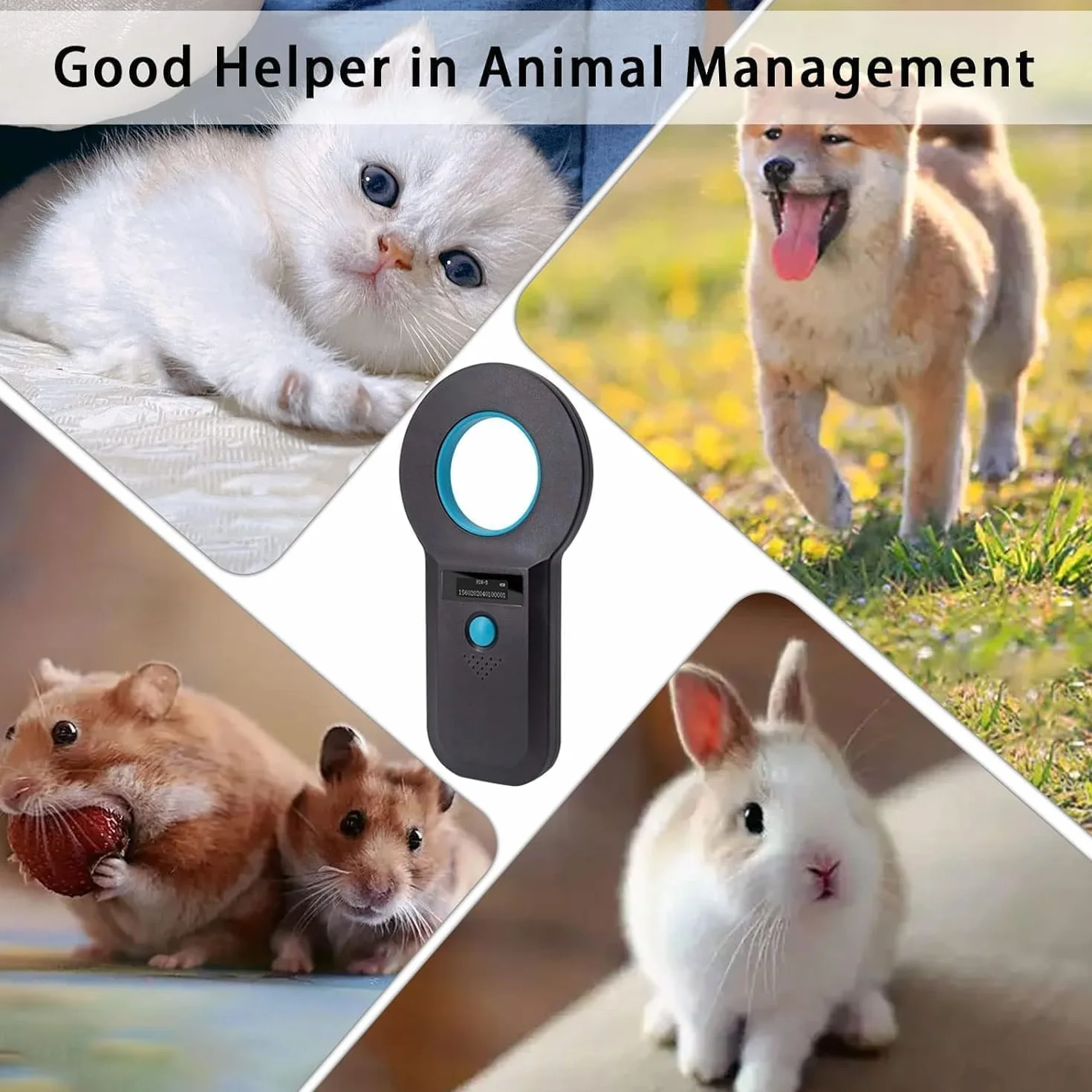 Lettore di microchip per animali domestici, con display OLED, 128 pezzi, per il monitoraggio degli animali, per ISO 11784/11785, FDX-B e ID64-RFID