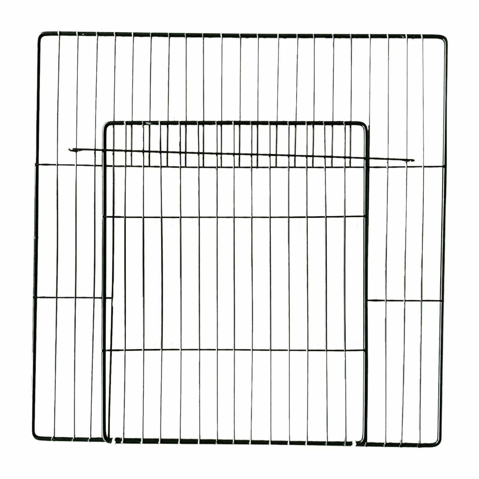 Pannello per Porta di Gabbia per Animali da Interno in Filo Metallico Espandibile, Griglia Nera densa