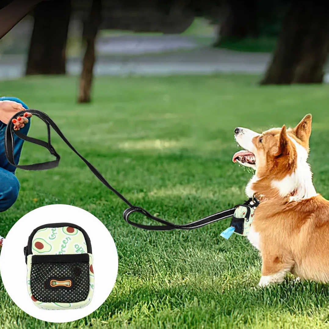 Mini borsa snack cani – tracolla impermeabile con erogatore di sacchetti, 8×10×3,5 cm