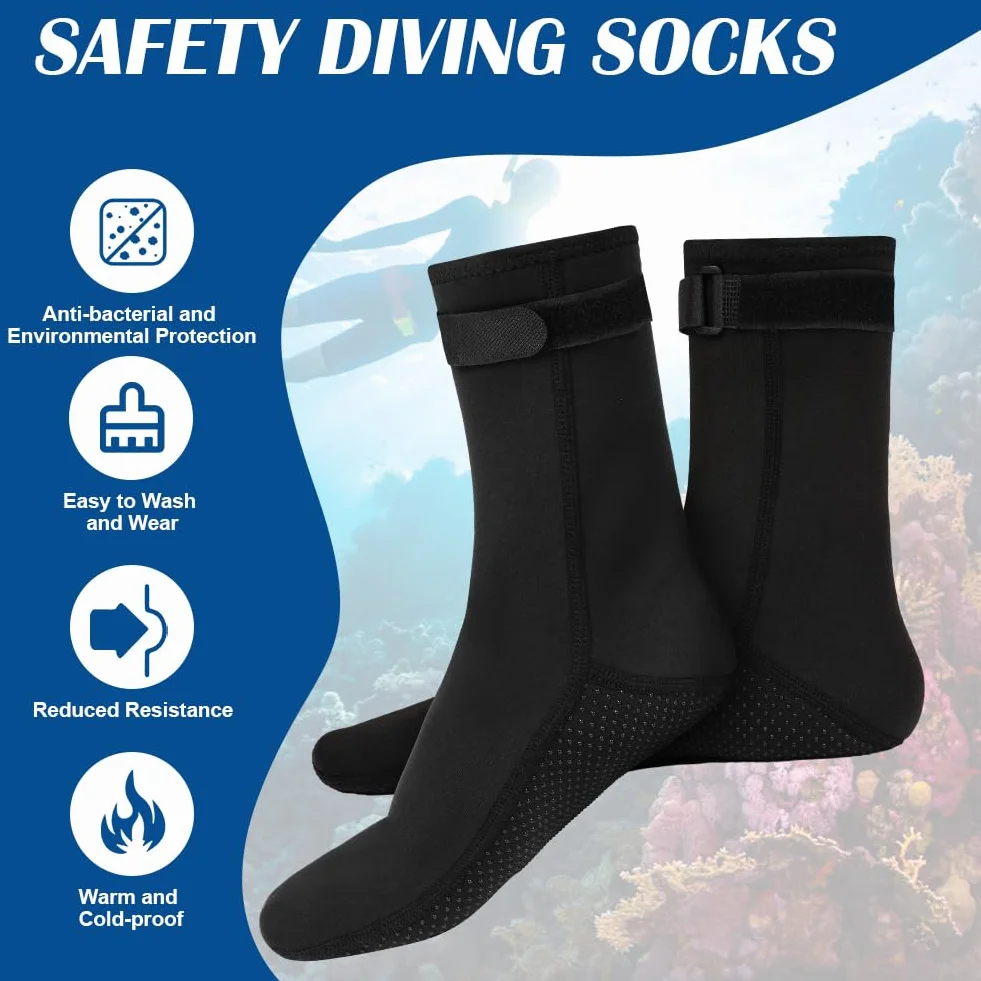 AUAUY Guanti e Calzini in Neoprene Elastico, Unisex 3mm Guanti e Calzini da Muta Termica, Polso Elastico e Particelle Antiscivolo, per Immersioni Snorkeling Surf Pagaia Kayak Nuoto