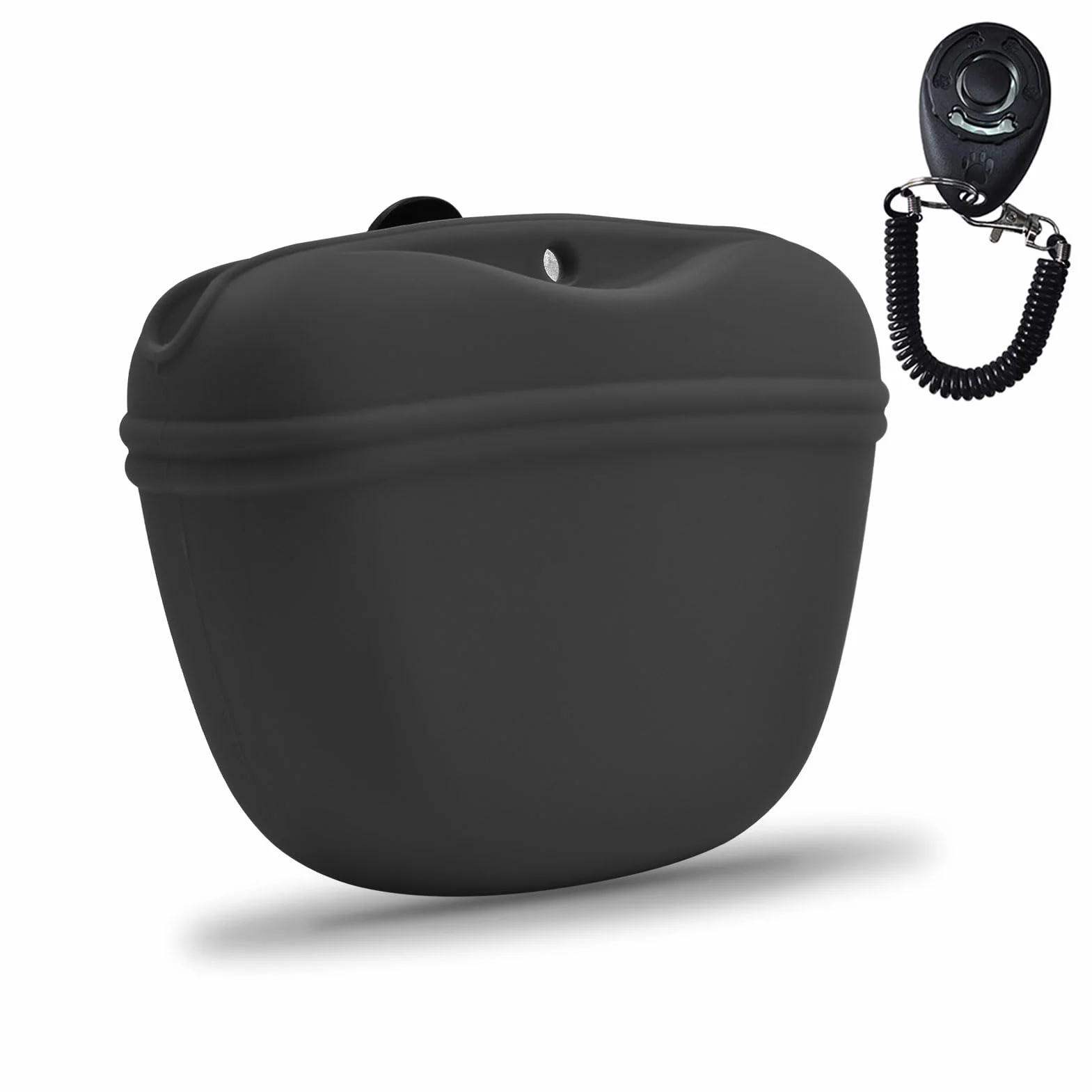 AUDWUD Custodia in Silicone per crocchette per Cani,Contenitore Portatile per l'addestramento Comoda Chiusura con Fibbia Magnetica e Clip in Vita,Senza BPA