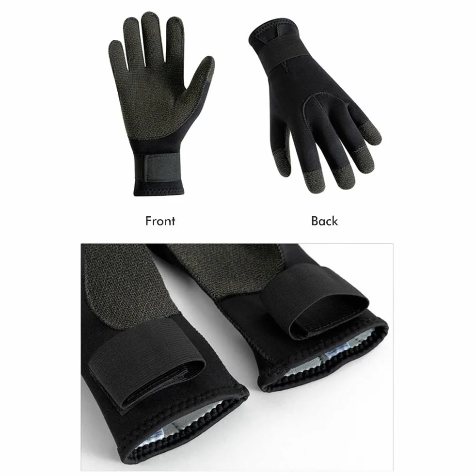 EMUKOEP 1 Paio di Guanti da Immersione Resistenti Al Taglio Resistenti Alle Coltellate Antiabrasione Guanti Antiscivolo Guanti Termici per le Immersioni Snorkeling Pesca Subacquea (M)