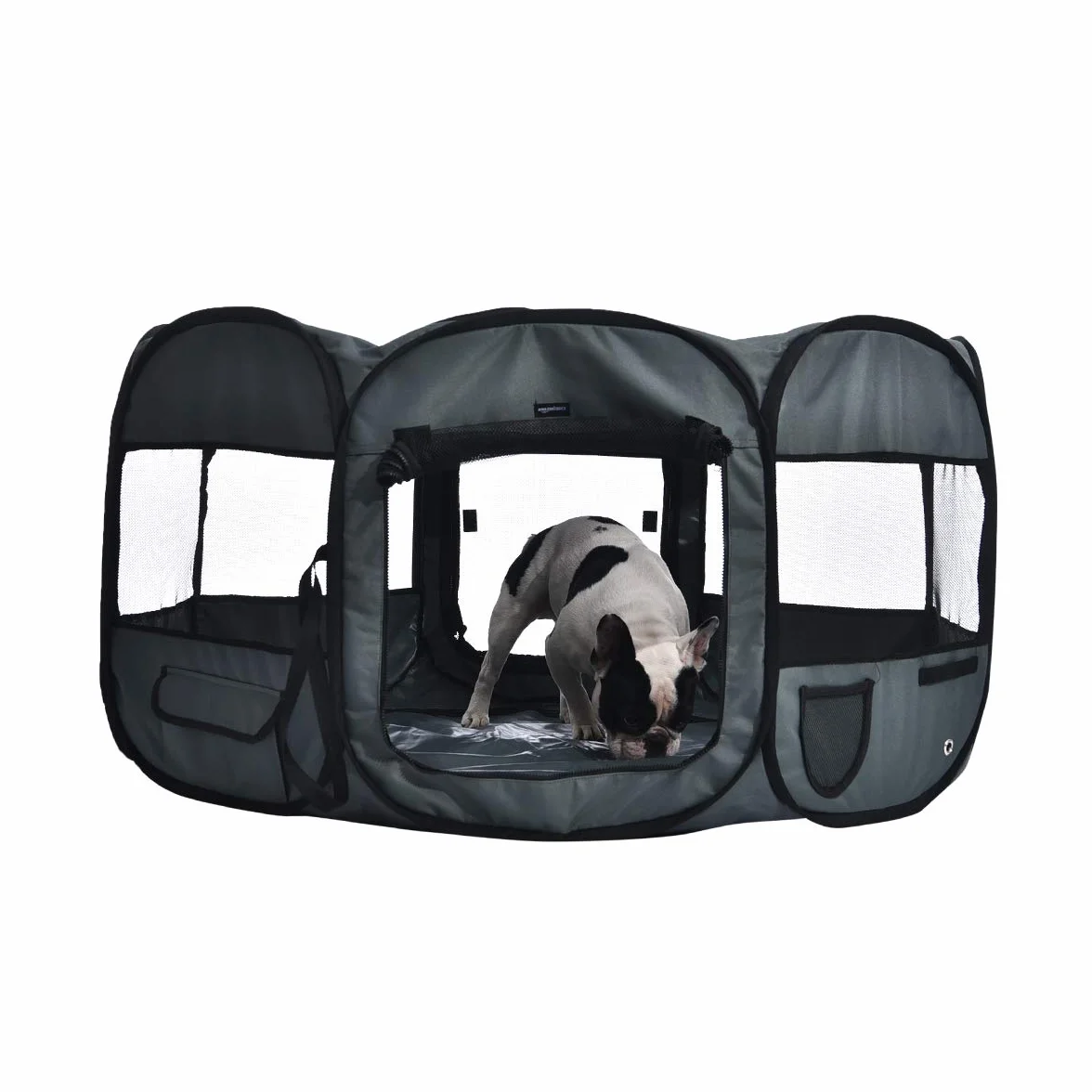 Amazon Basics Ottagonale Recinto portatile per animali domestici, 114 cm, Grigio
