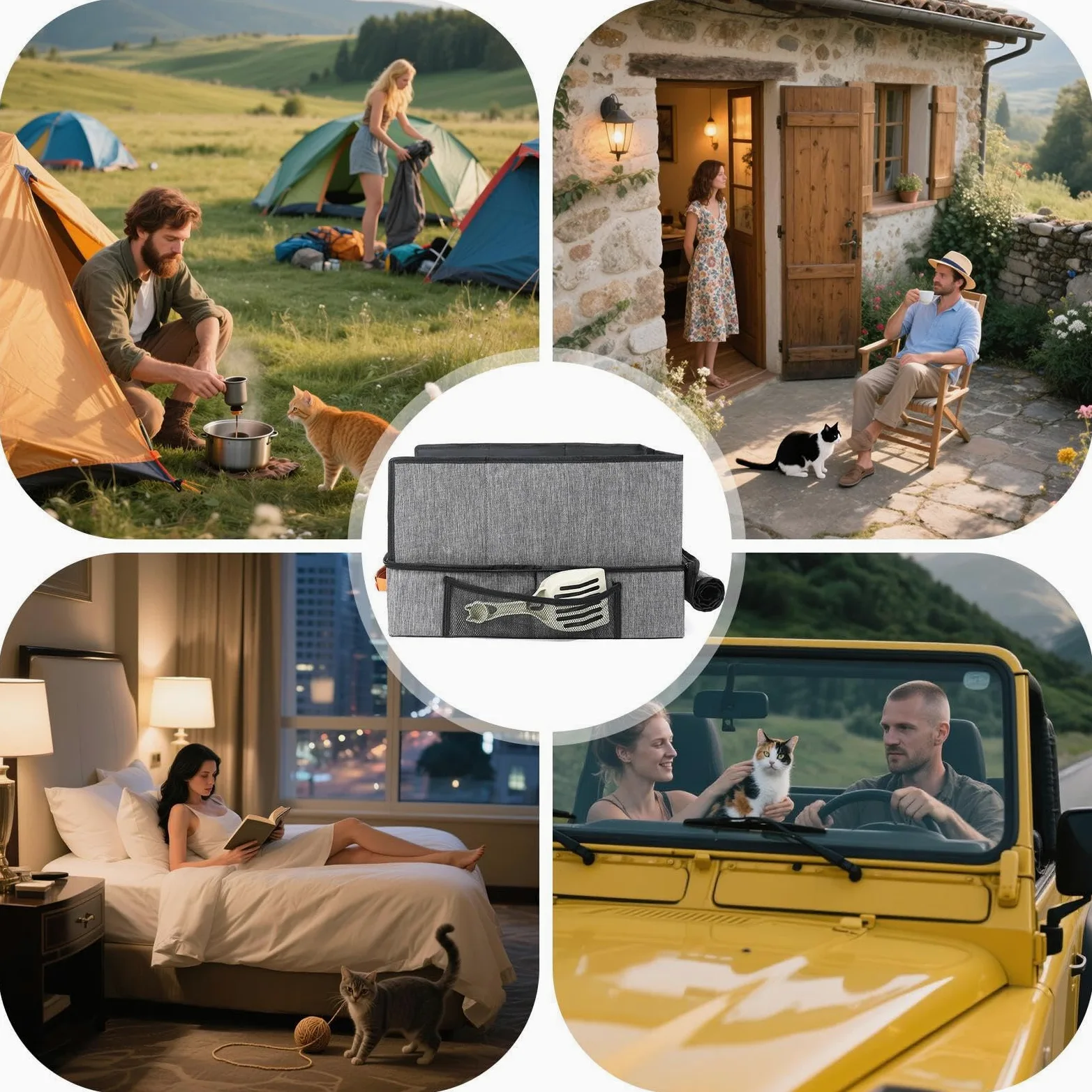 Lettiera Da Viaggio Trasportino portatile, vassoio igienico, addestramento | Lettiera per gatti pieghevole con coperchio Fondo Rigido Per Auto, Hotel, Aereo, Esterno, Viaggio, Angolo, Campeggio