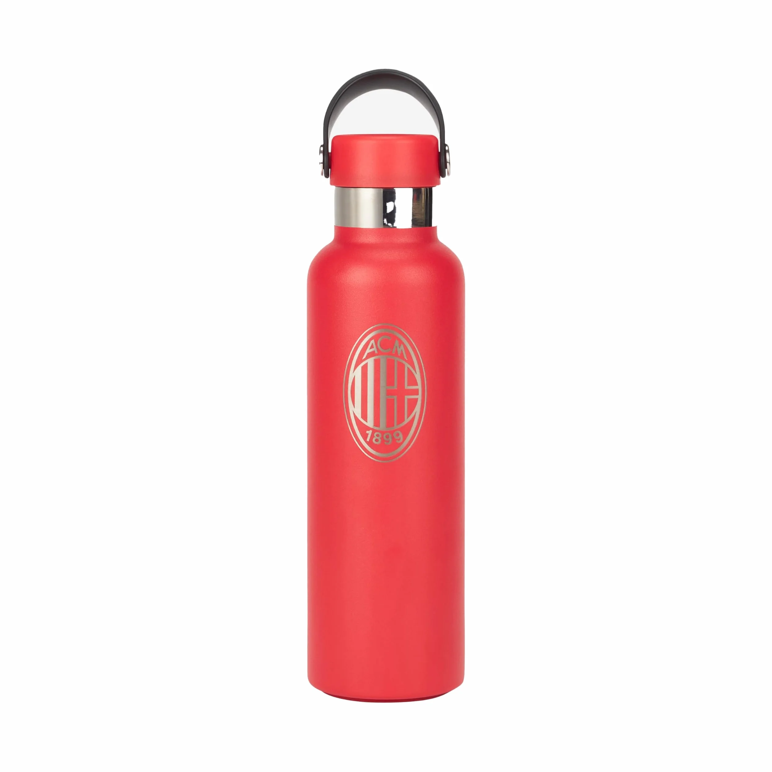 AC Milan - Borraccia Termica Doppia Parete in Acciaio Inox 0,6L, Bottiglia Acqua Calda Fredda, Rossa, Prodotto Ufficiale