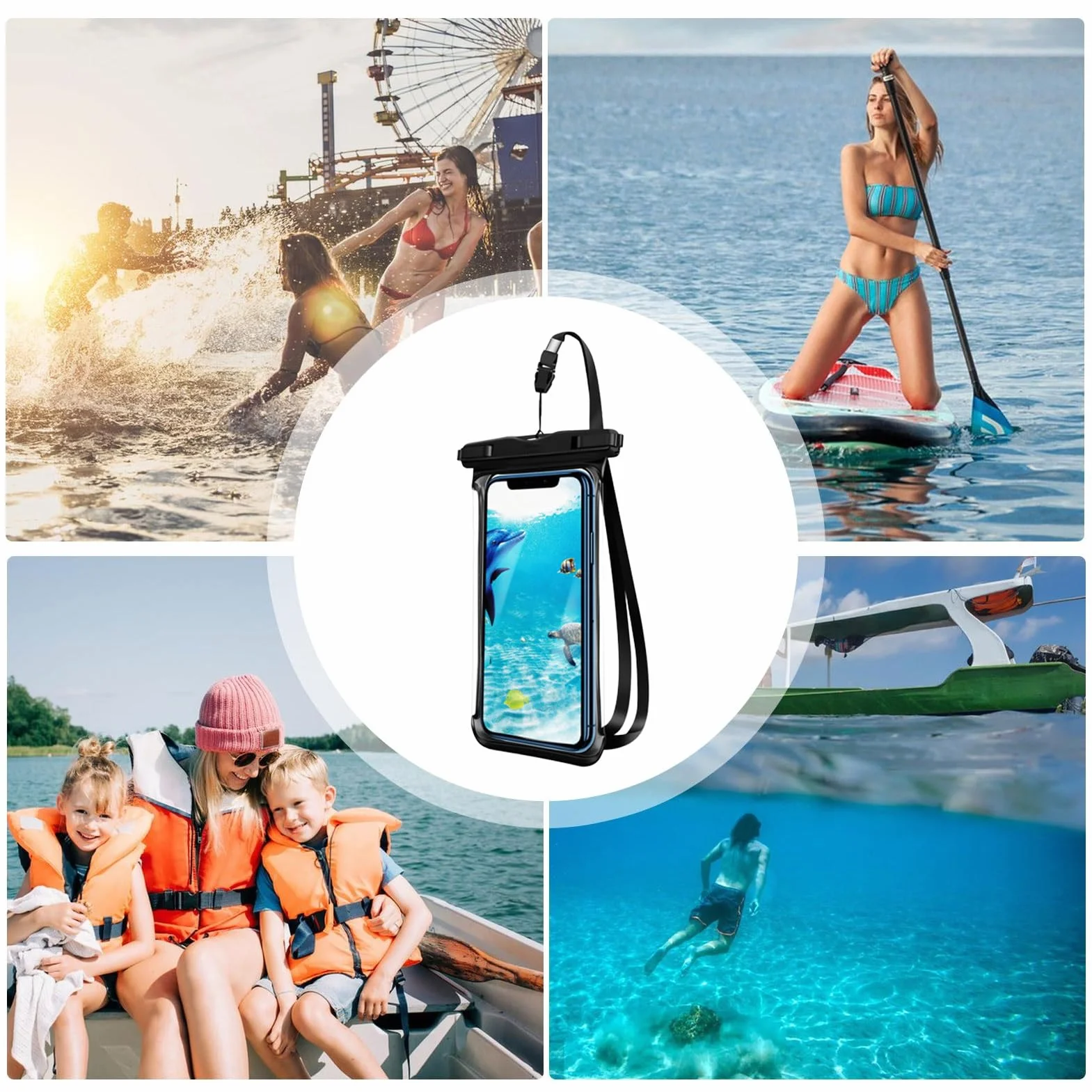 Generico Waterproof Phone Case with Lanyard, Clear Floating Pouch, Touchscreen Compatible, Outdoor