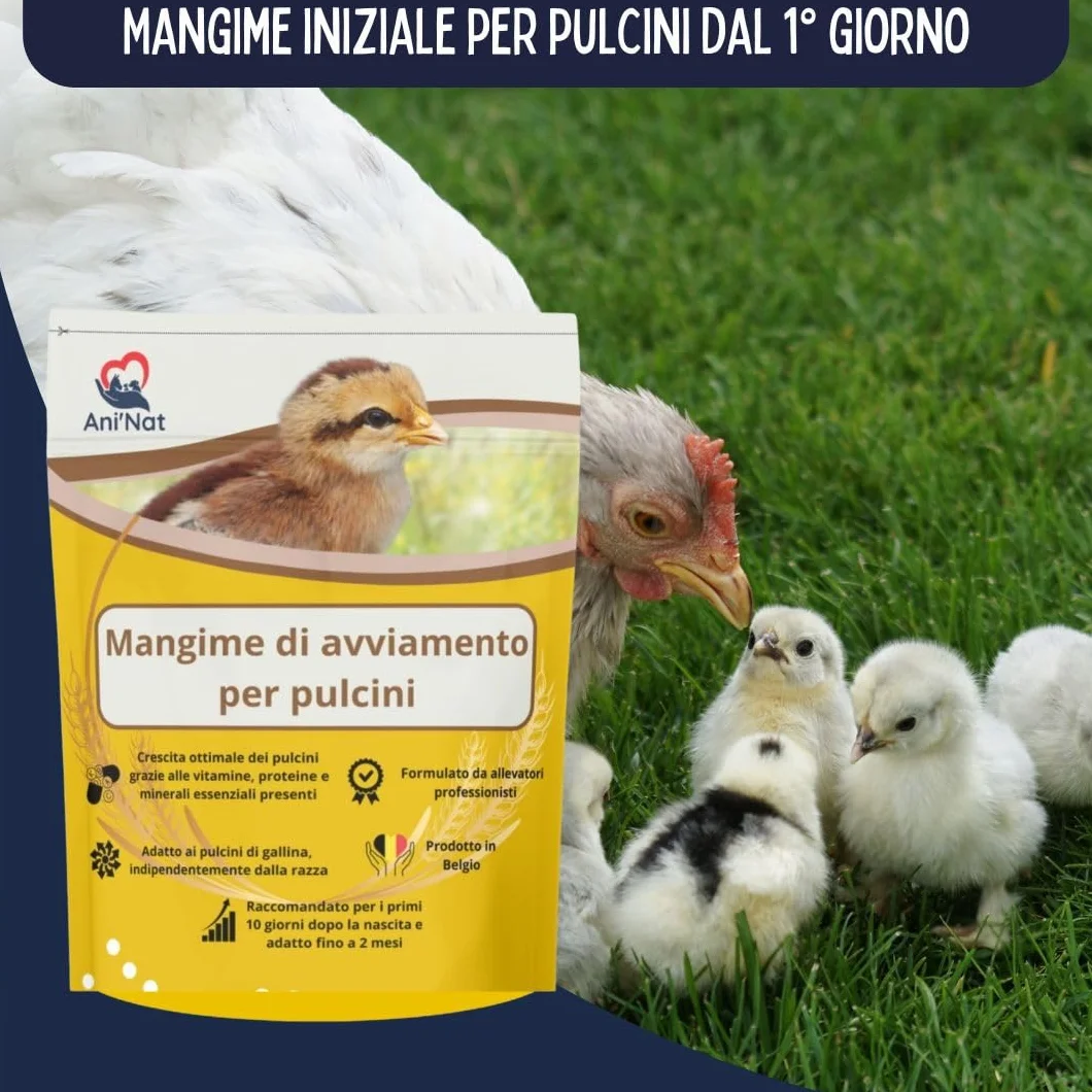 AniNat Alimento starter per pulcini 1° età con vitamine proteine minerali 1,8 kg
