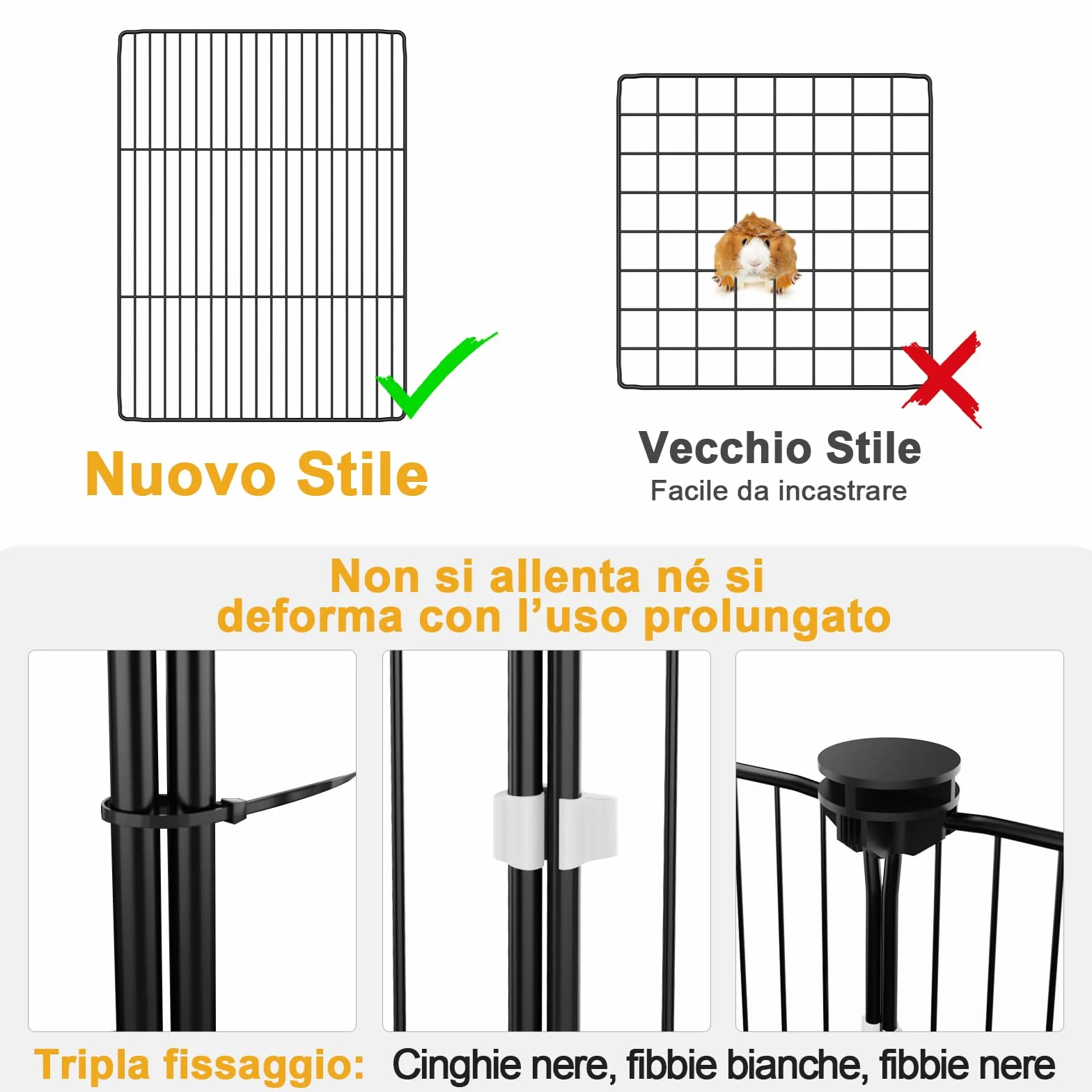 Gabbia per Conigli Aystkniet, 122 cm x 60 cm x 40 cm Recinto per Porcellini D’India con Copertura Superiore e Fondo Impermeabile, Spazio per Piccoli Animali Come Criceti, Tartarughe, Ricci