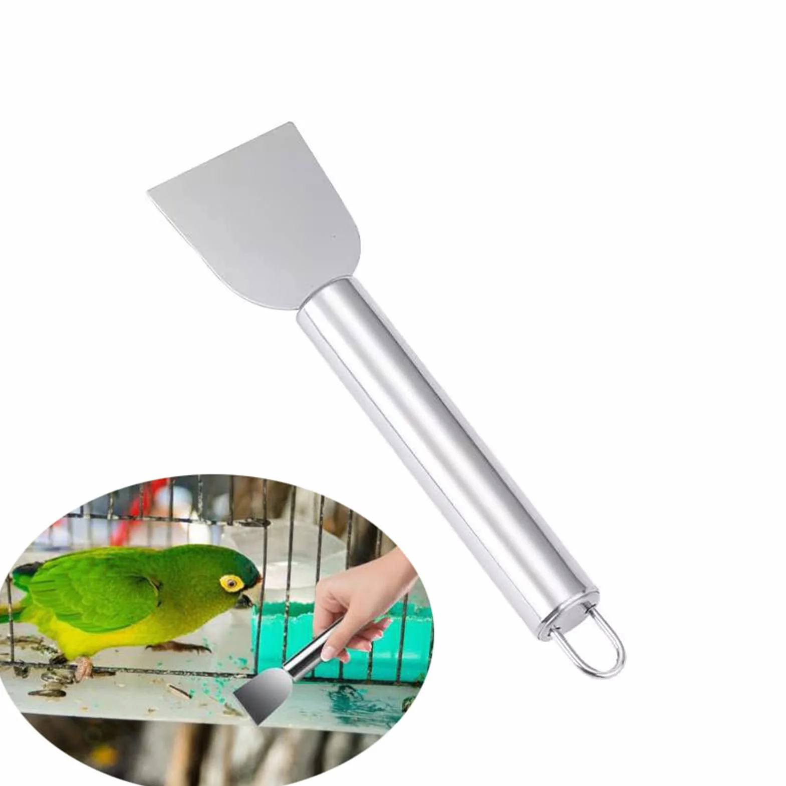 Accessori Pulizia Gabbie Uccelli - Raschietto Escrementi Kit Completo Spazzola Voliera