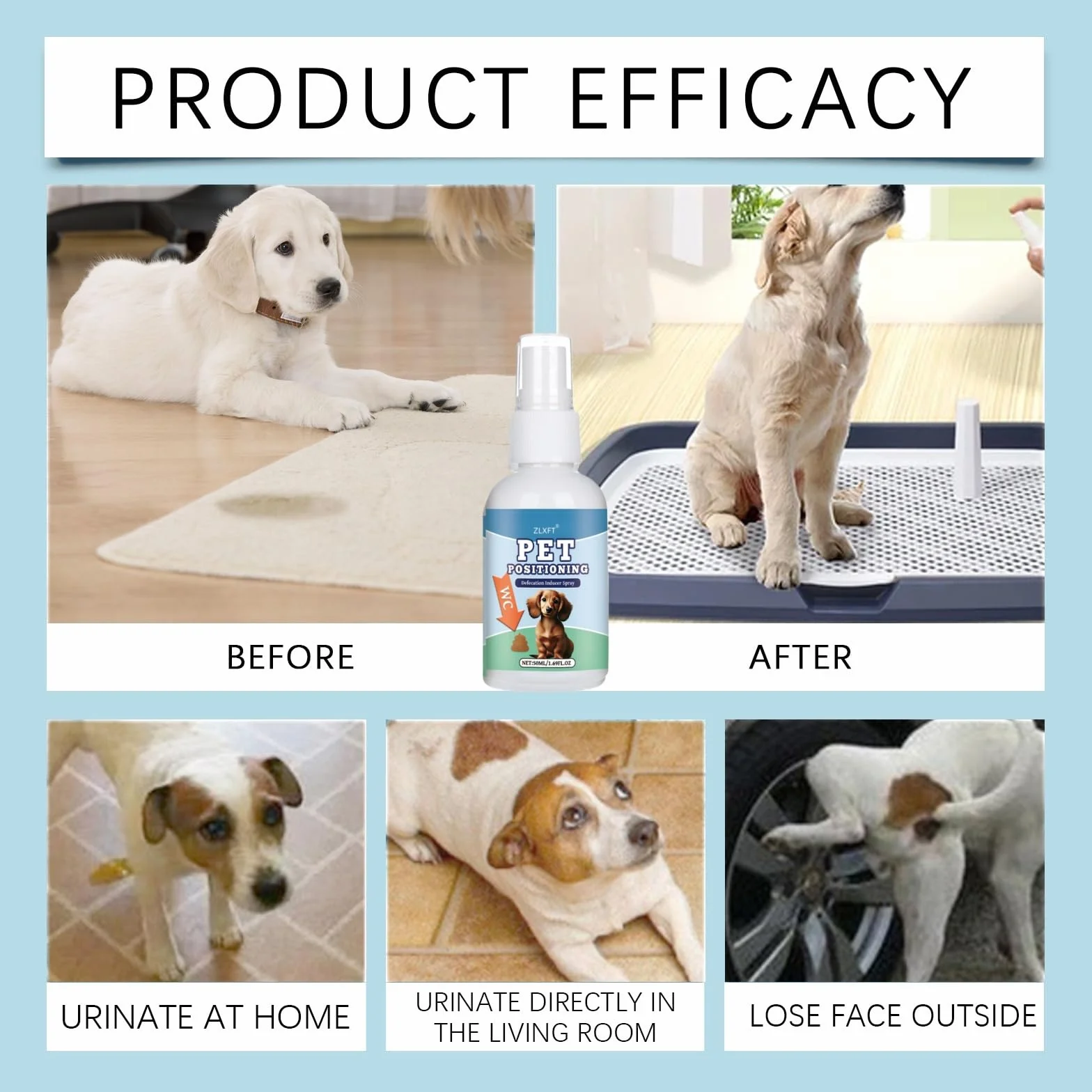 Spray per Addestramento Vasino per Cani,2pcs Spray per Addestramento al Vasino per Animali Domestici,Uso Quotidiano del Cane Liquido di Addestramento Della Toilette,Dog Potty Training Spray
