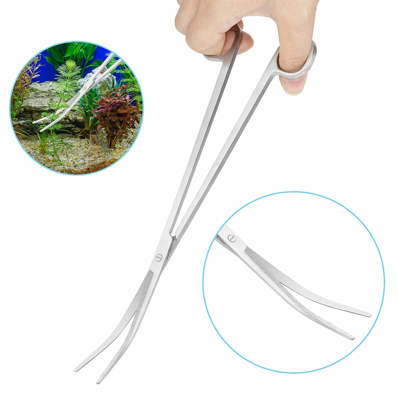Czemo Serbatoio per Pesci d'acquario in Acciaio Inossidabile Forbici Pinze Spatola Aquascaping Attrezzi per Fish Tank Piante