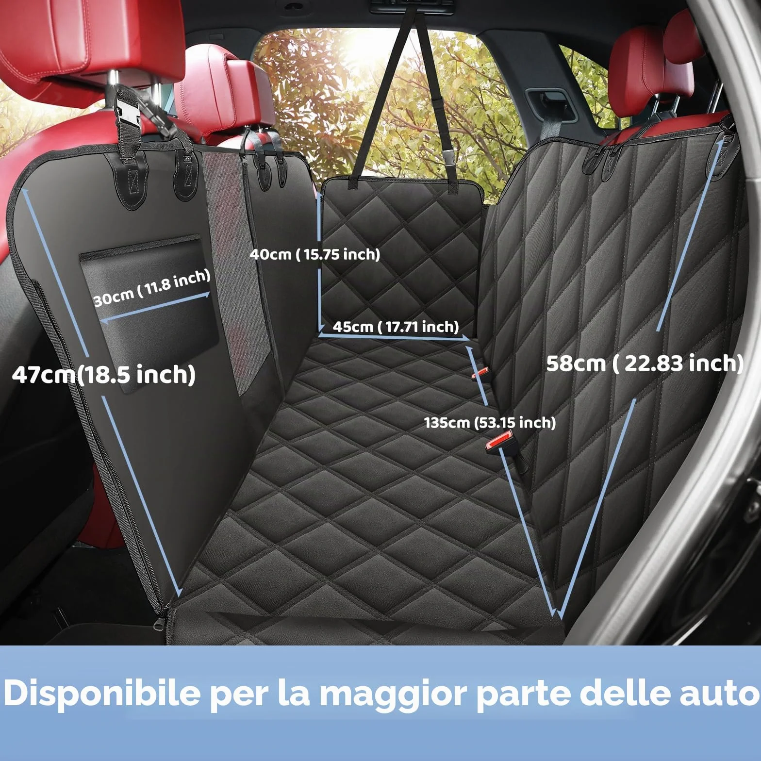 KYG Coprisedile Auto per Cani Telo Posteriore Impermeabile Antigraffiato Nero Panno Oxford