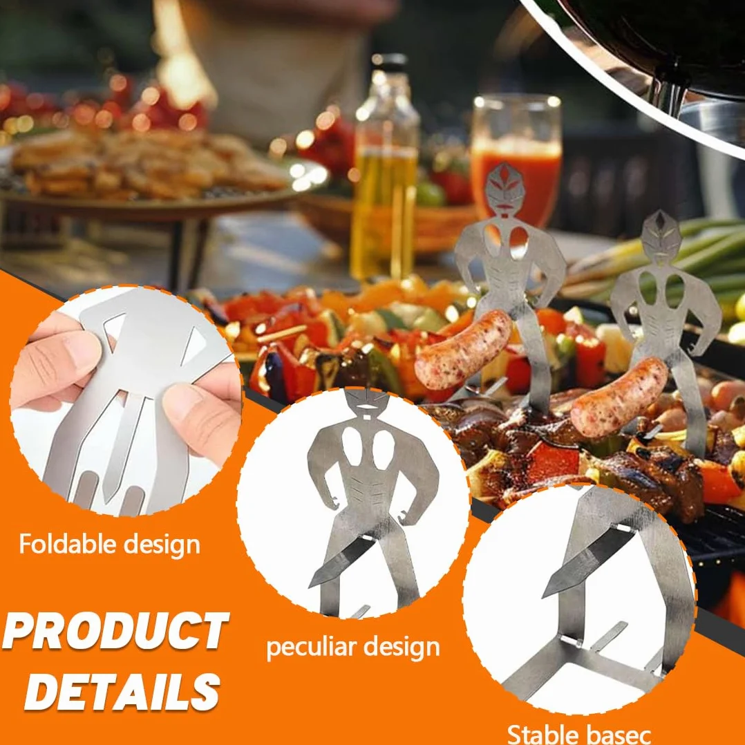 Divertenti Porta Hot Dog, Accessori Barbecue Acciaio Inossidabile, Supporto Salsicce per Campeggio Picnic