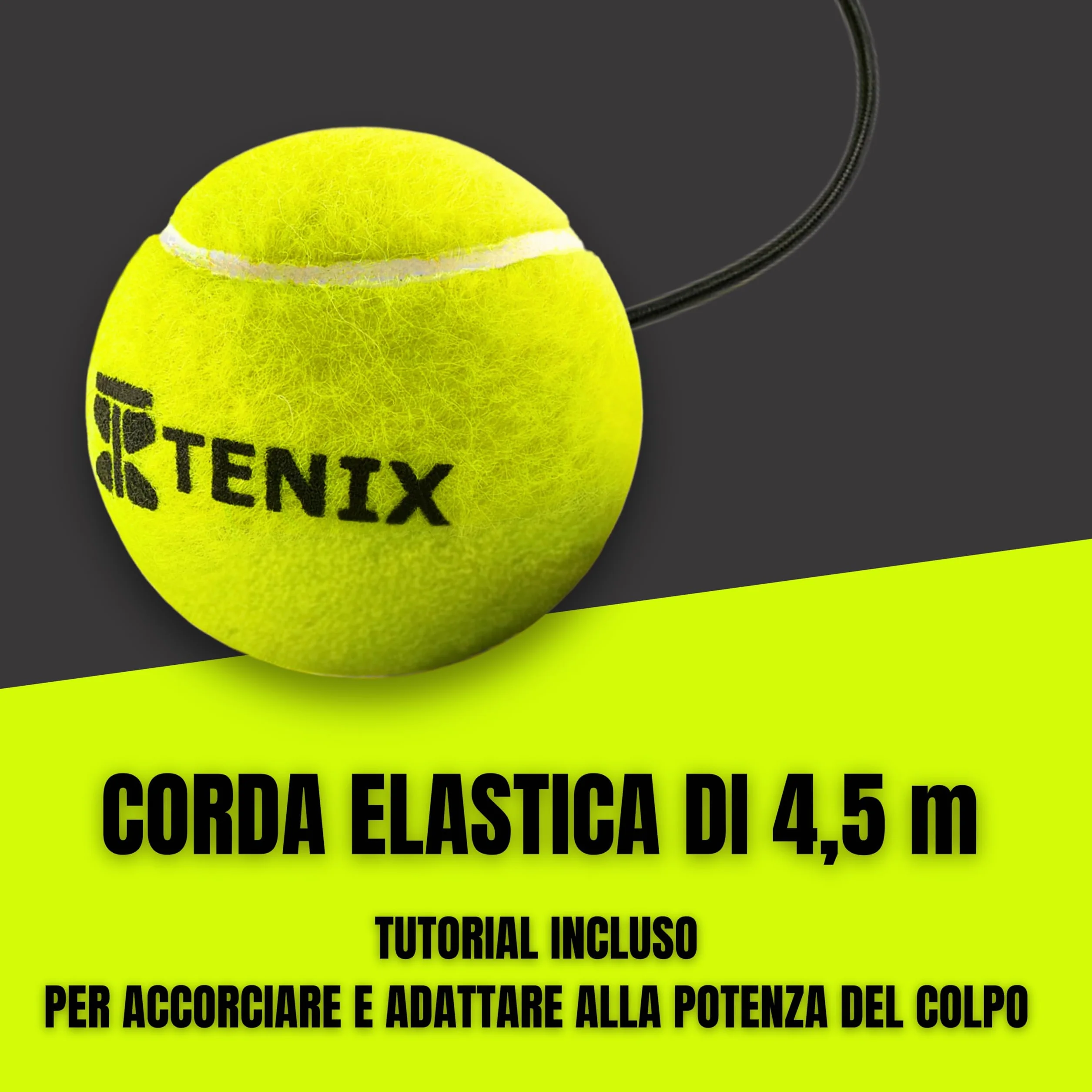 TENIX Set da 2 palline da tennis con corda | Palline di ricambio Trainer con lattina pressurizzata